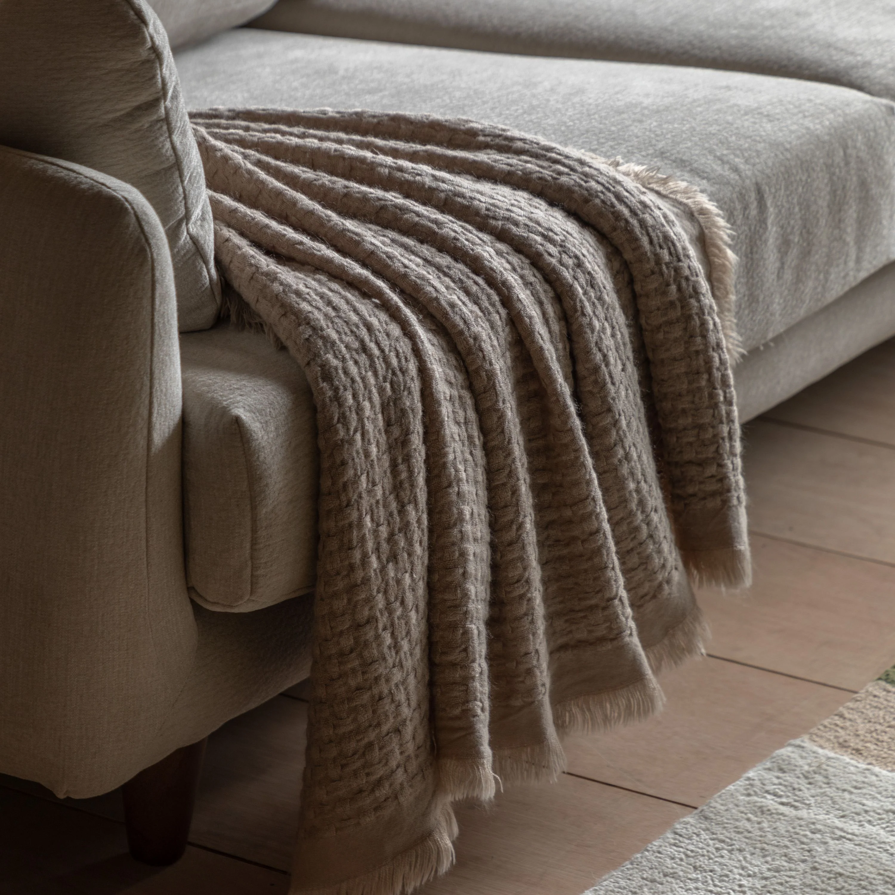 Soft Touch Waffle Throw Natural - Image 5