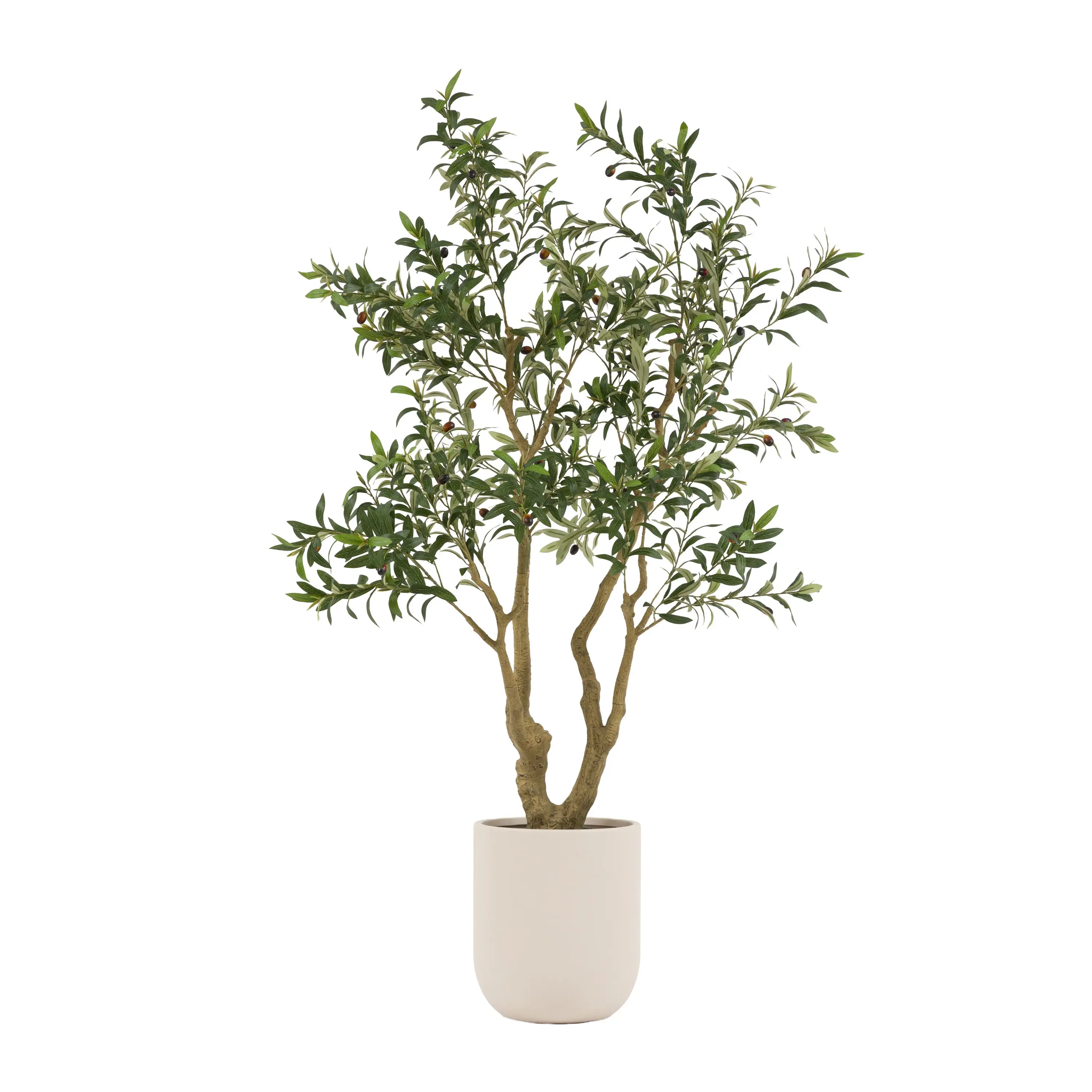 Faux Olive Tree in White Pot - Image 2