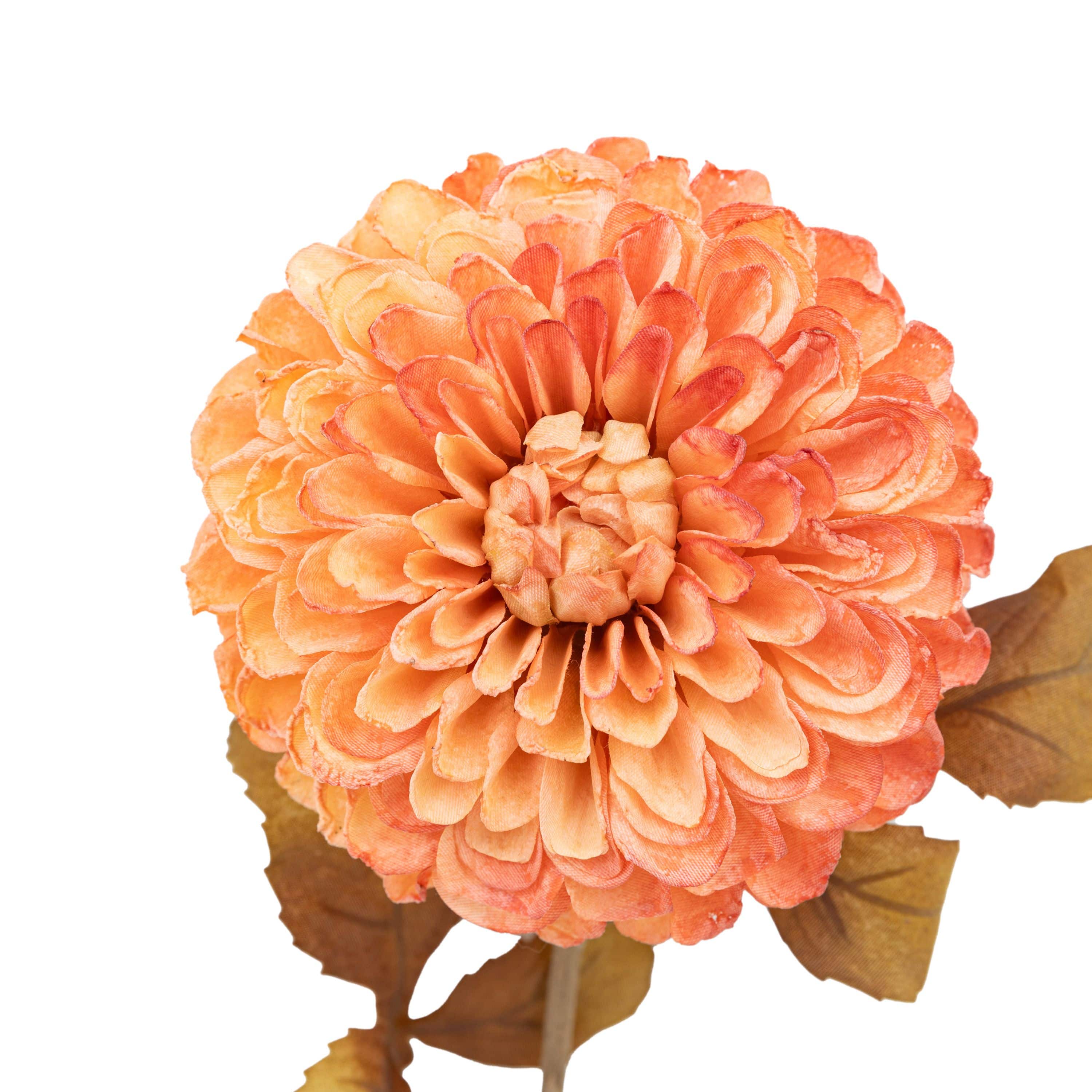 Faux Stem Dahlia Orange 6pk - Image 3