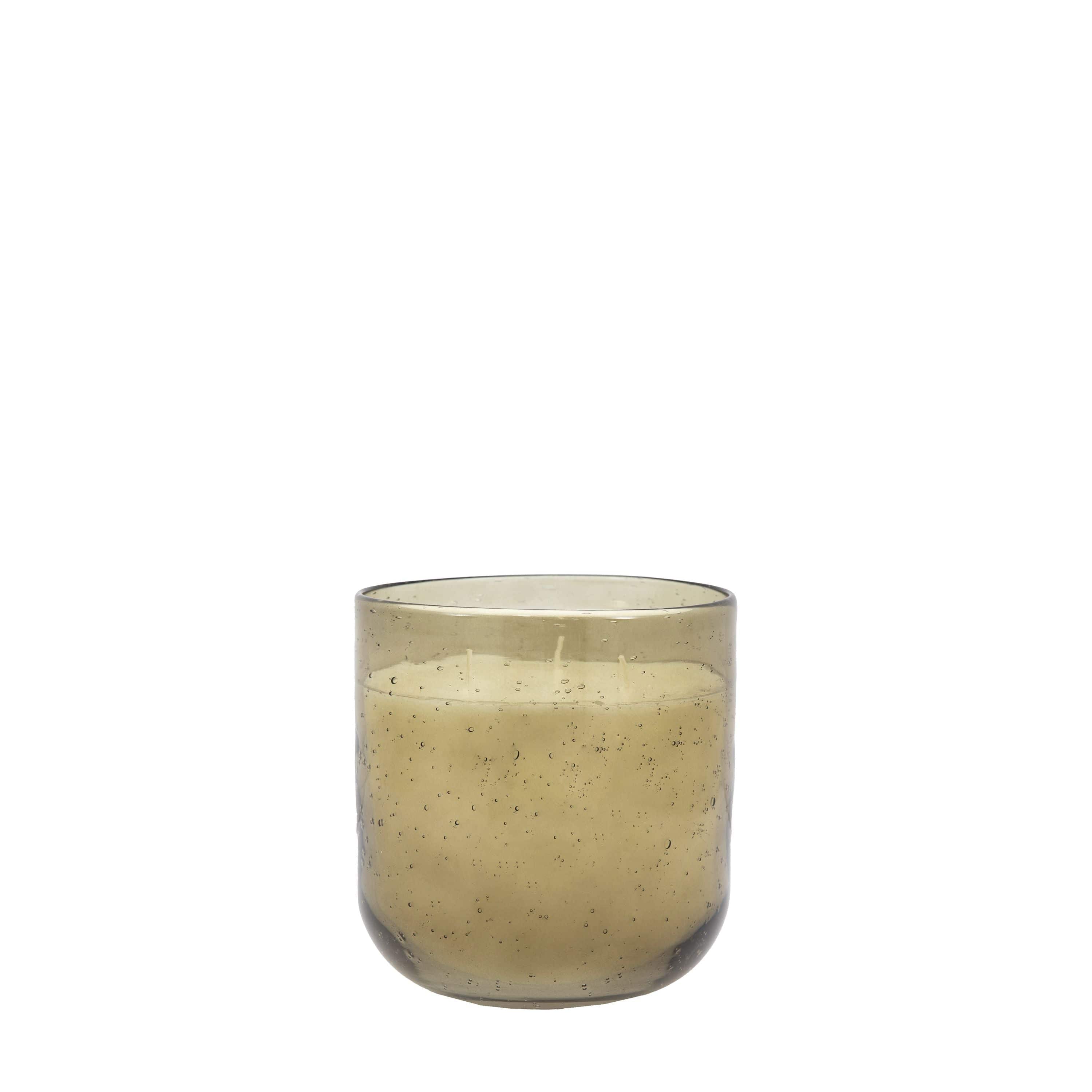 Filled Glass Candle Small Green - Image 2