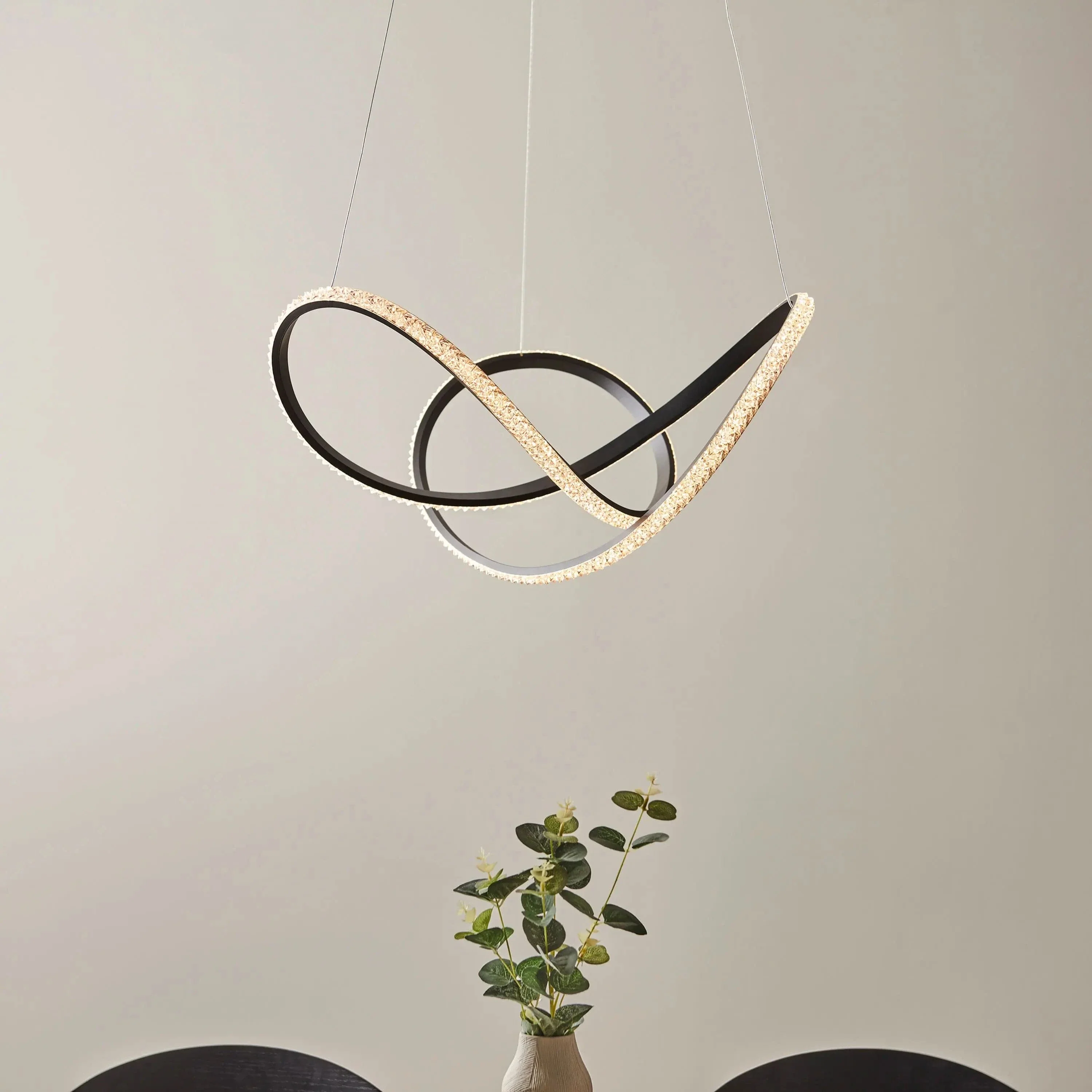 Francesca 1 Pendant Light Textured Black