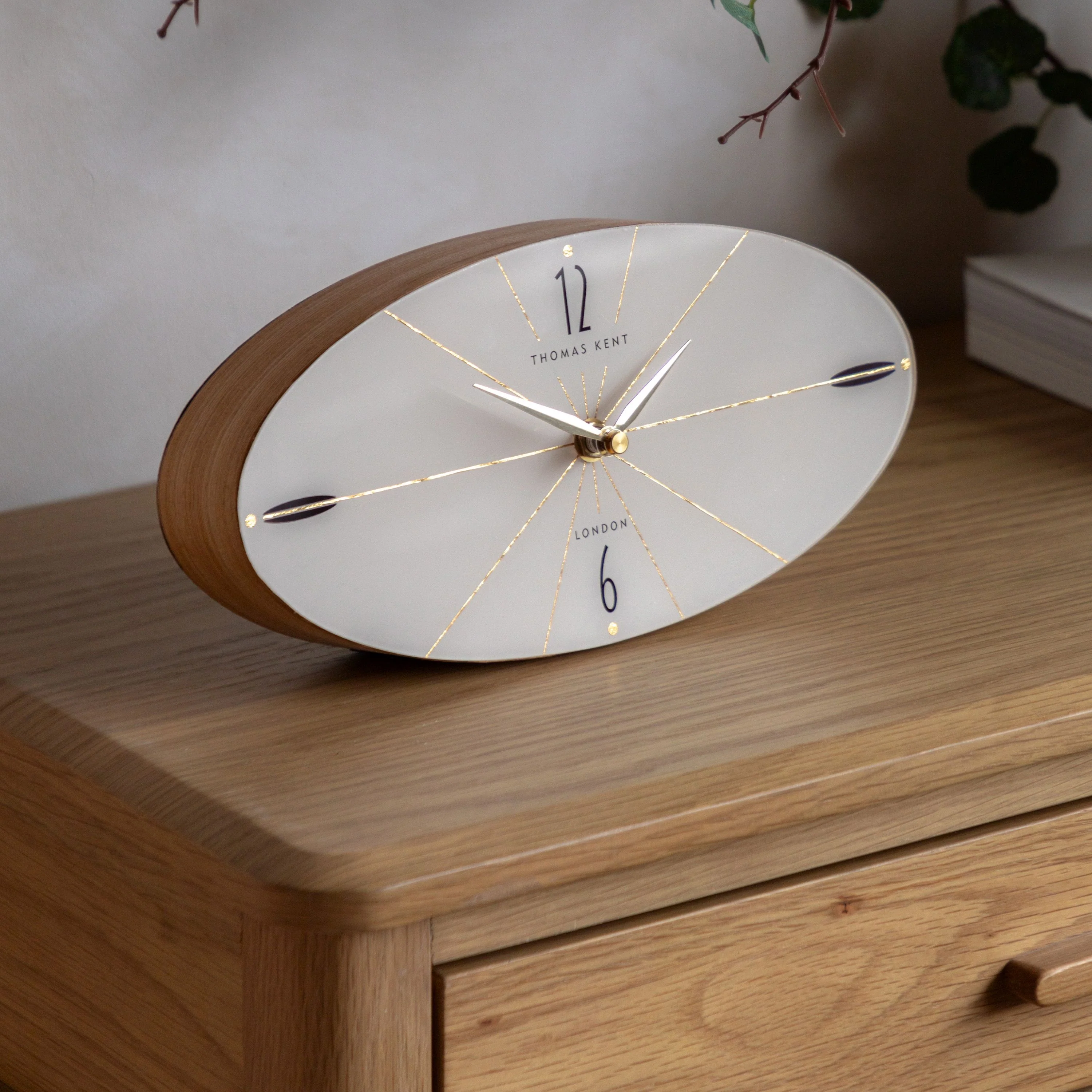 Greenwich Mantel Clock Oak Stripe 11 inches - Image 6
