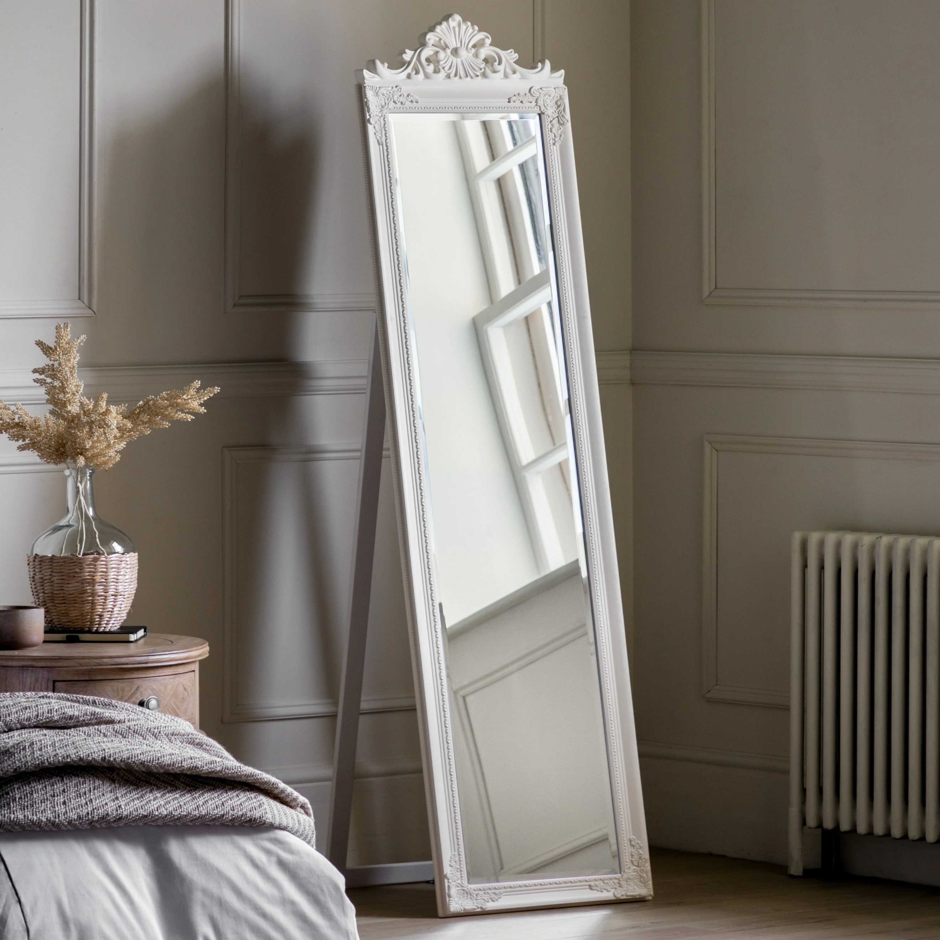Lambeth Wood Cheval Mirror White - Image 2