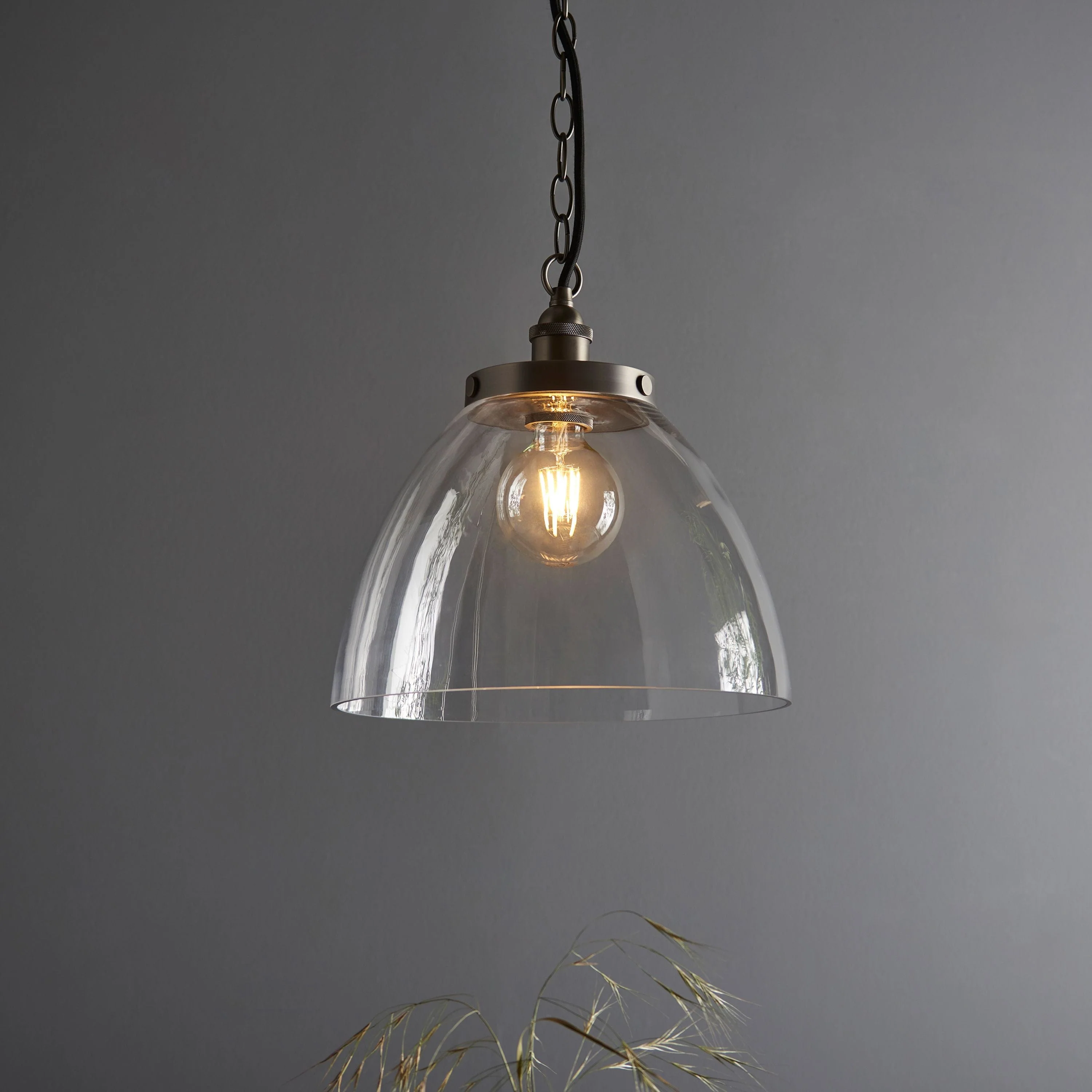 Handsom Grand 1 Pendant Light Brushed Silver