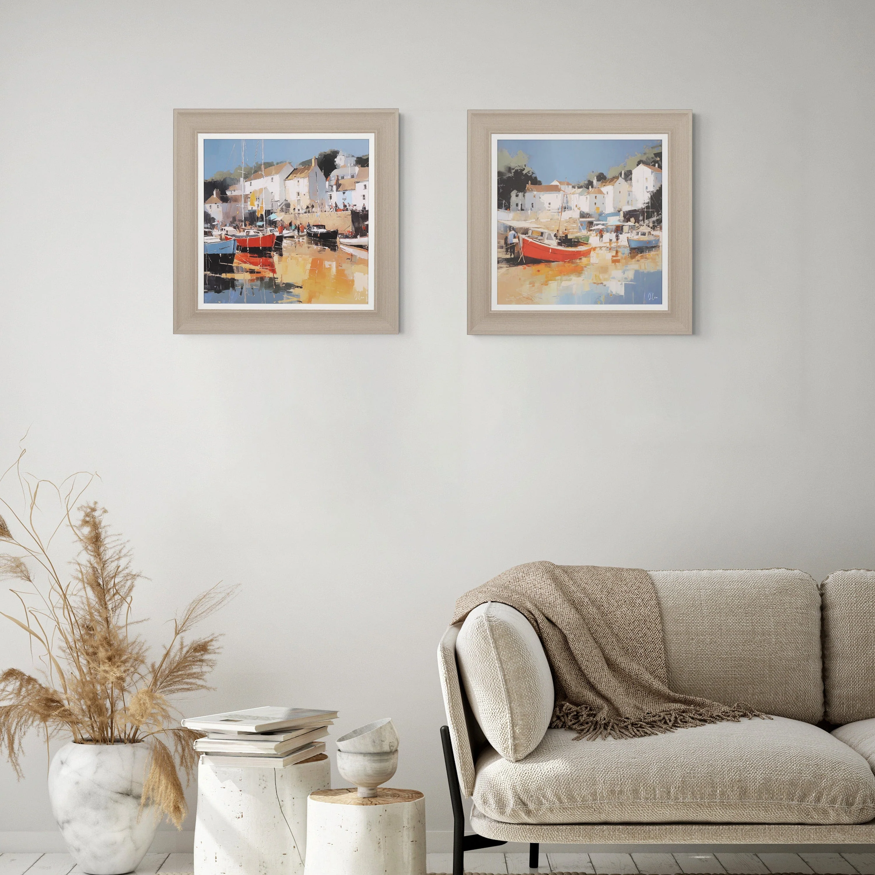 Harbour Glow Framed Canvas