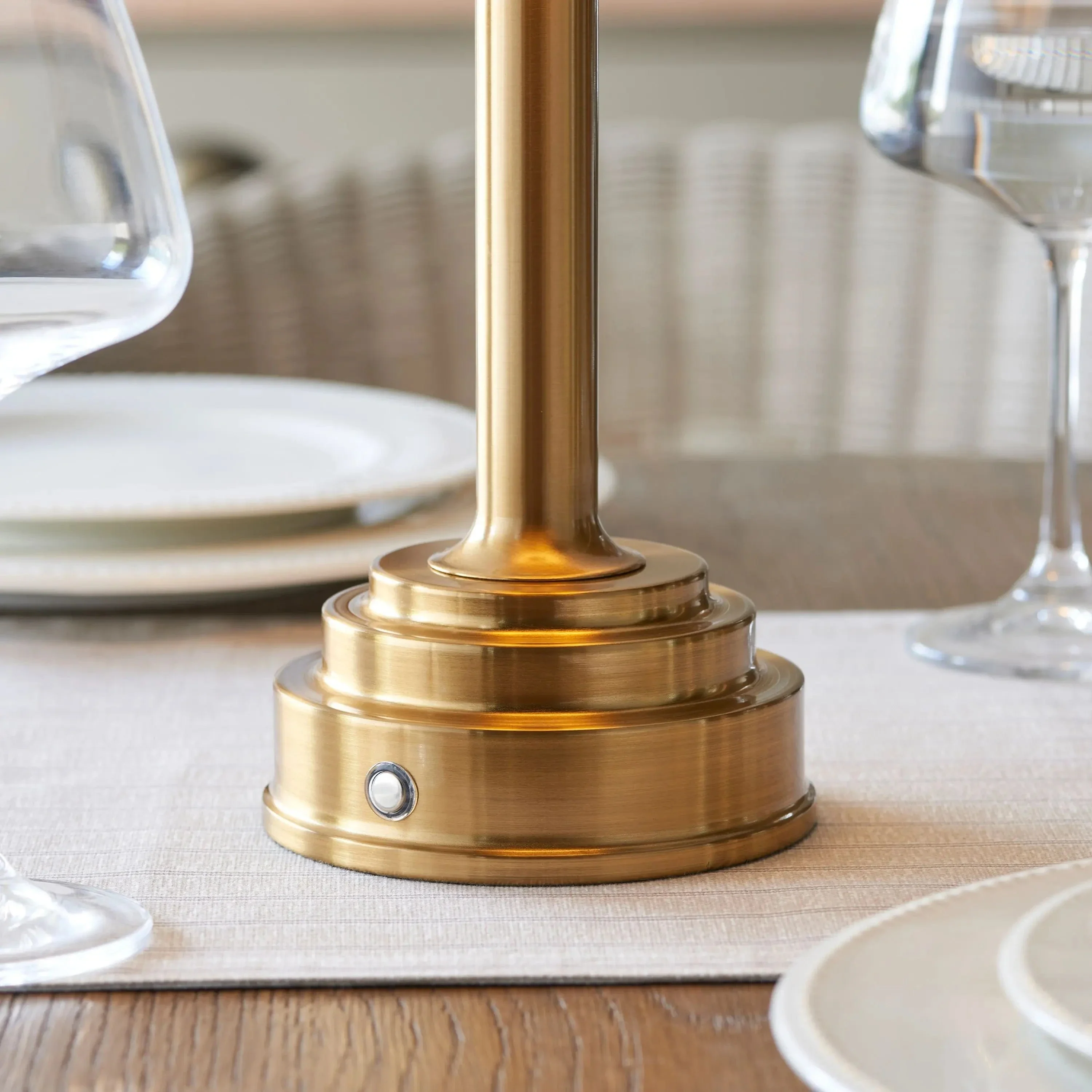 Heaton Rechargeable Table Lamp Base Brushed Brass - Image 6