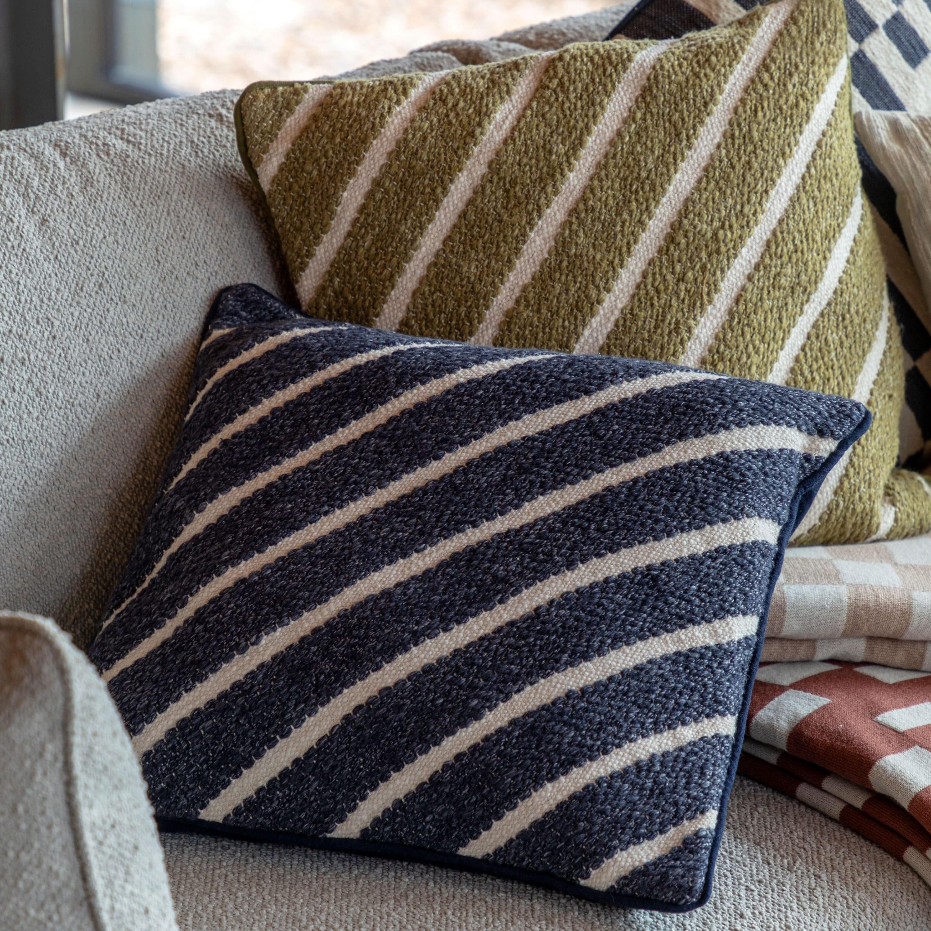 Hemsby Stripe Woven Cushion Ink