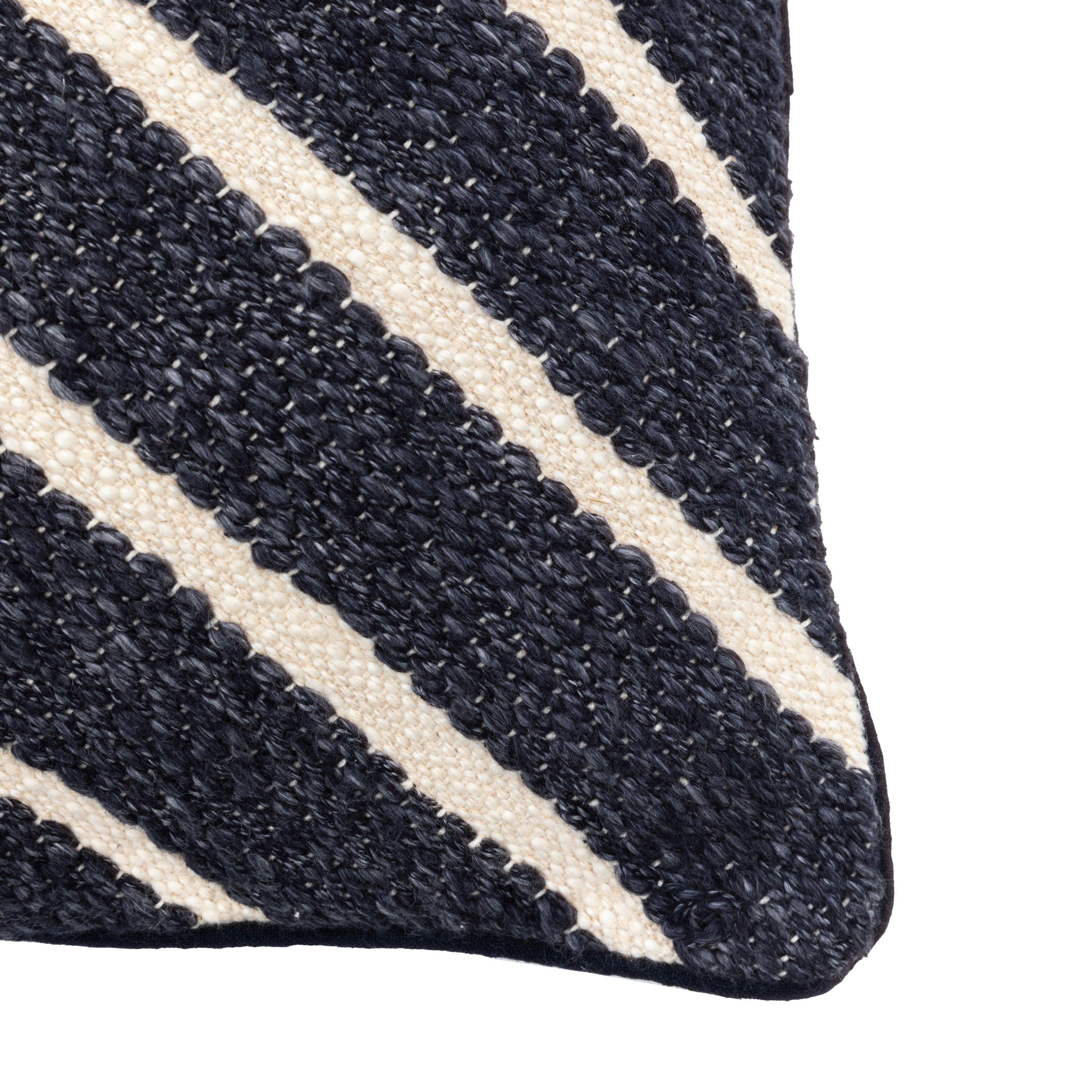 Hemsby Stripe Woven Cushion Ink - Image 5