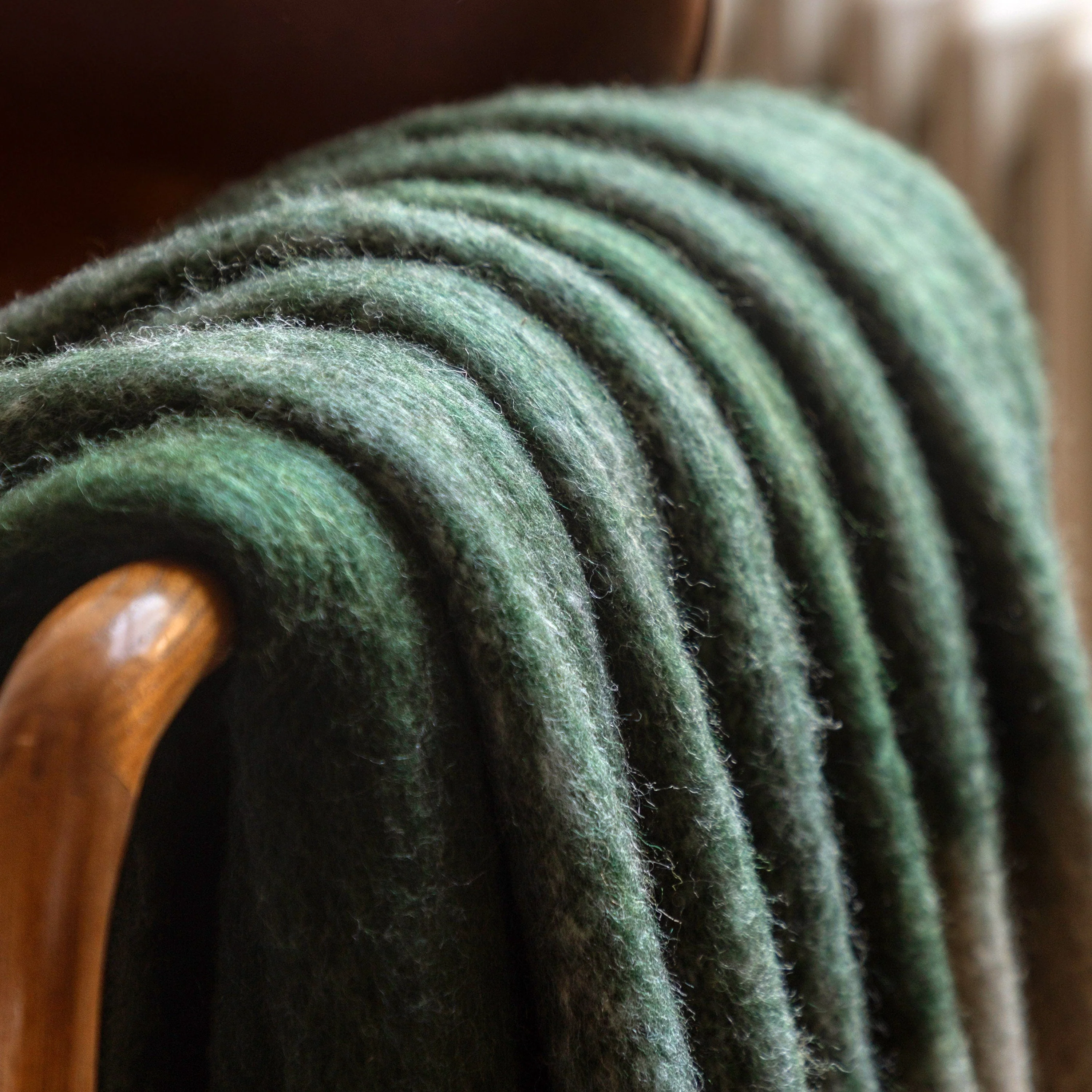 Heritage Check Faux Mohair Throw Red - Image 3