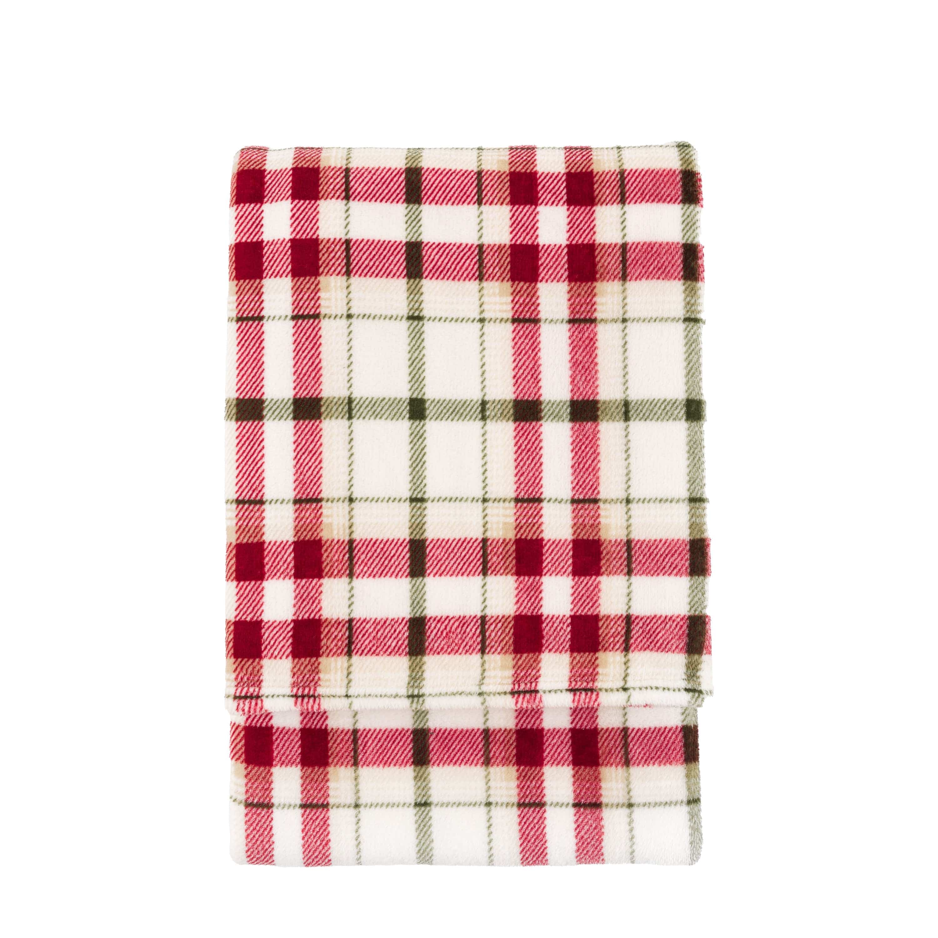 Heritage Check Rolled Fleece Red - Image 2