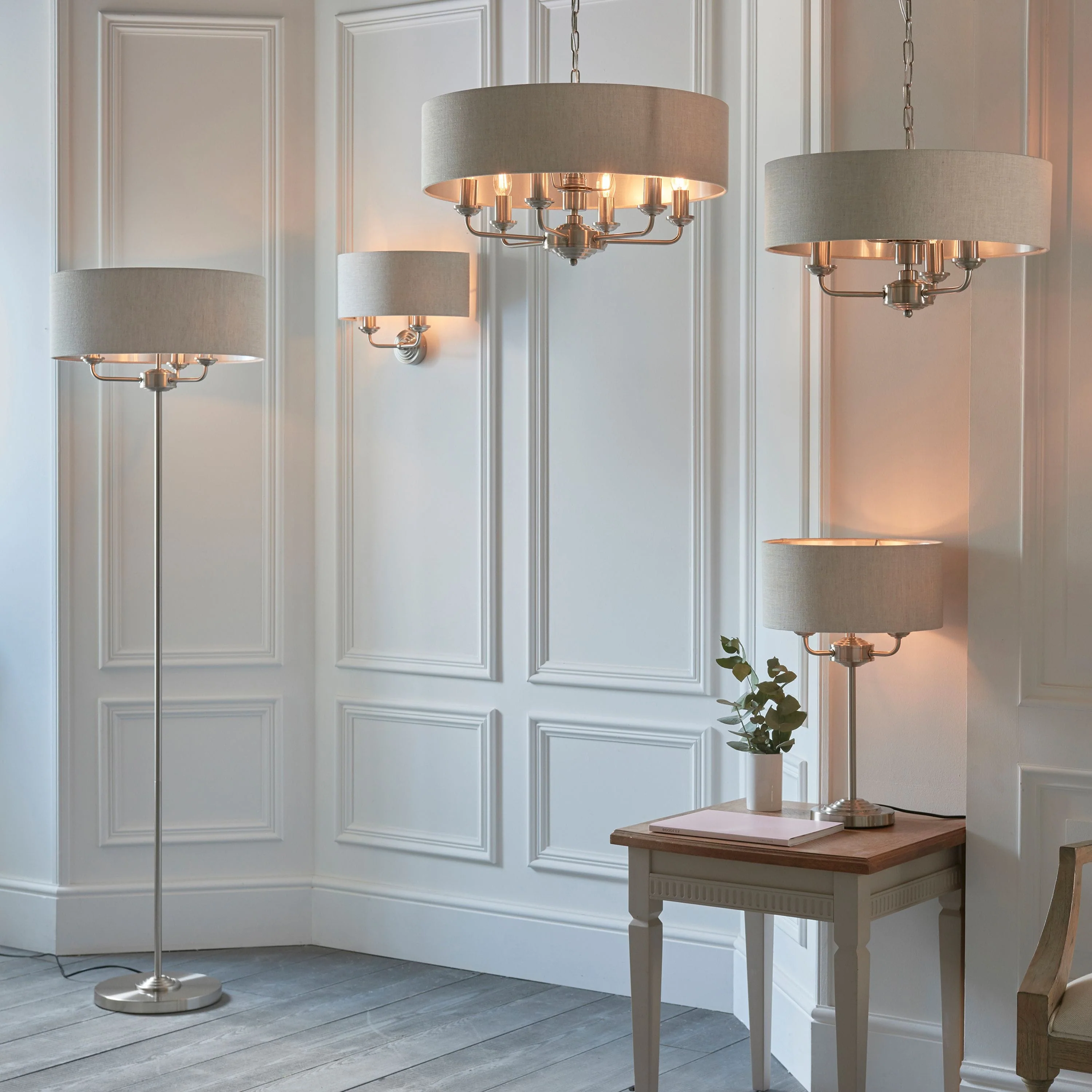 Highclaire 2 Wall Light ChRoman & Natural - Image 3