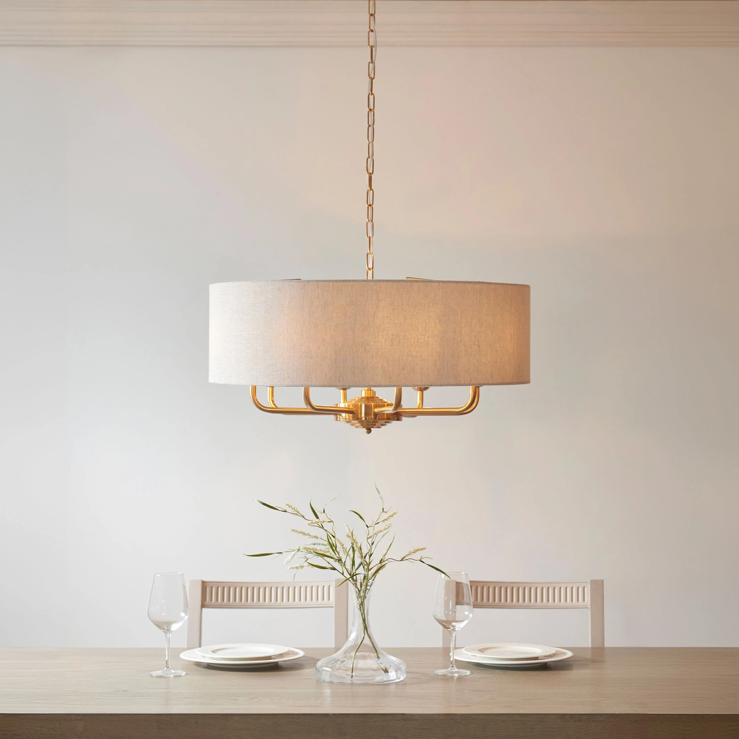 Highclaire 8 Pendant Light Vintage Brass