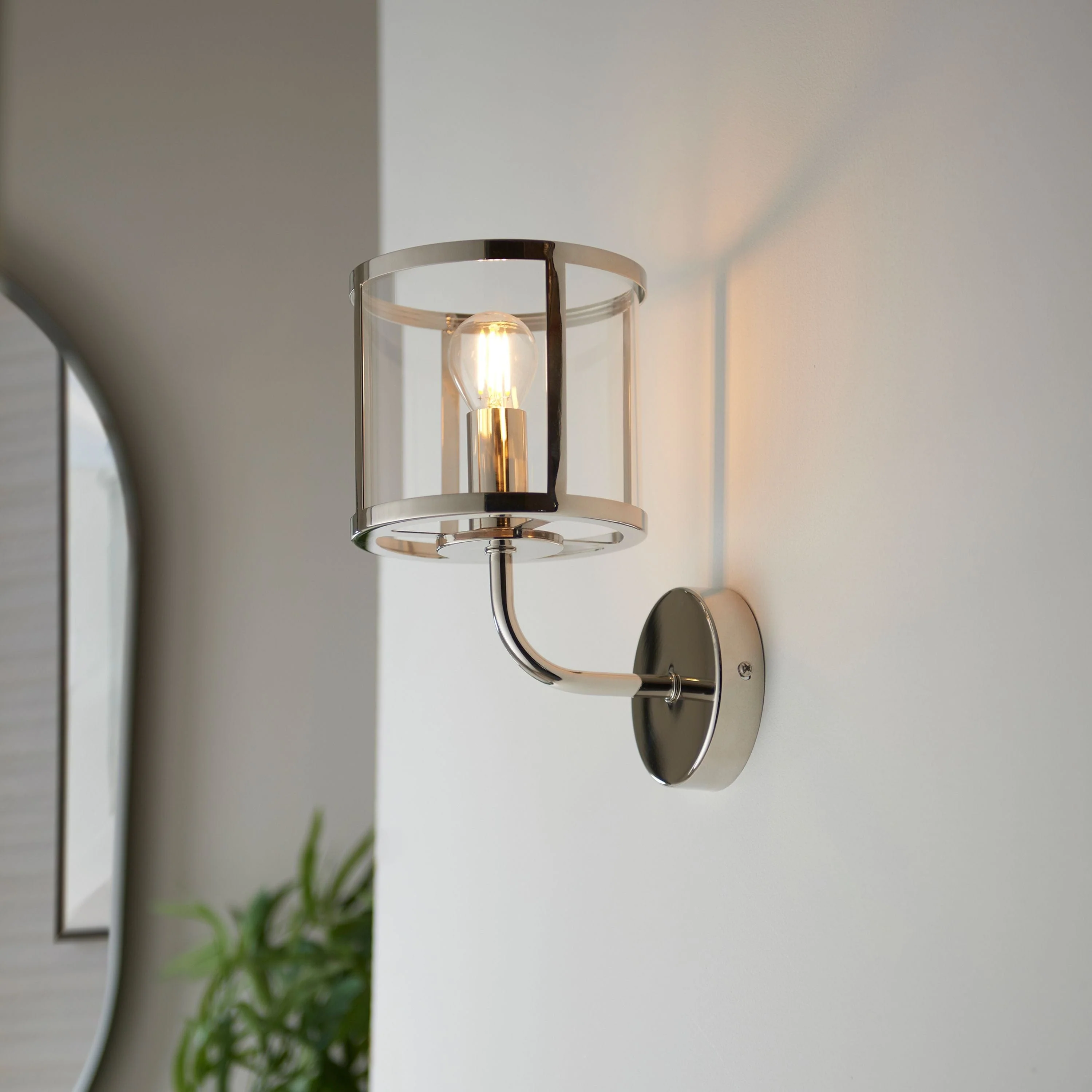 Hopton 1 Wall Light Bright Nickel - Image 2
