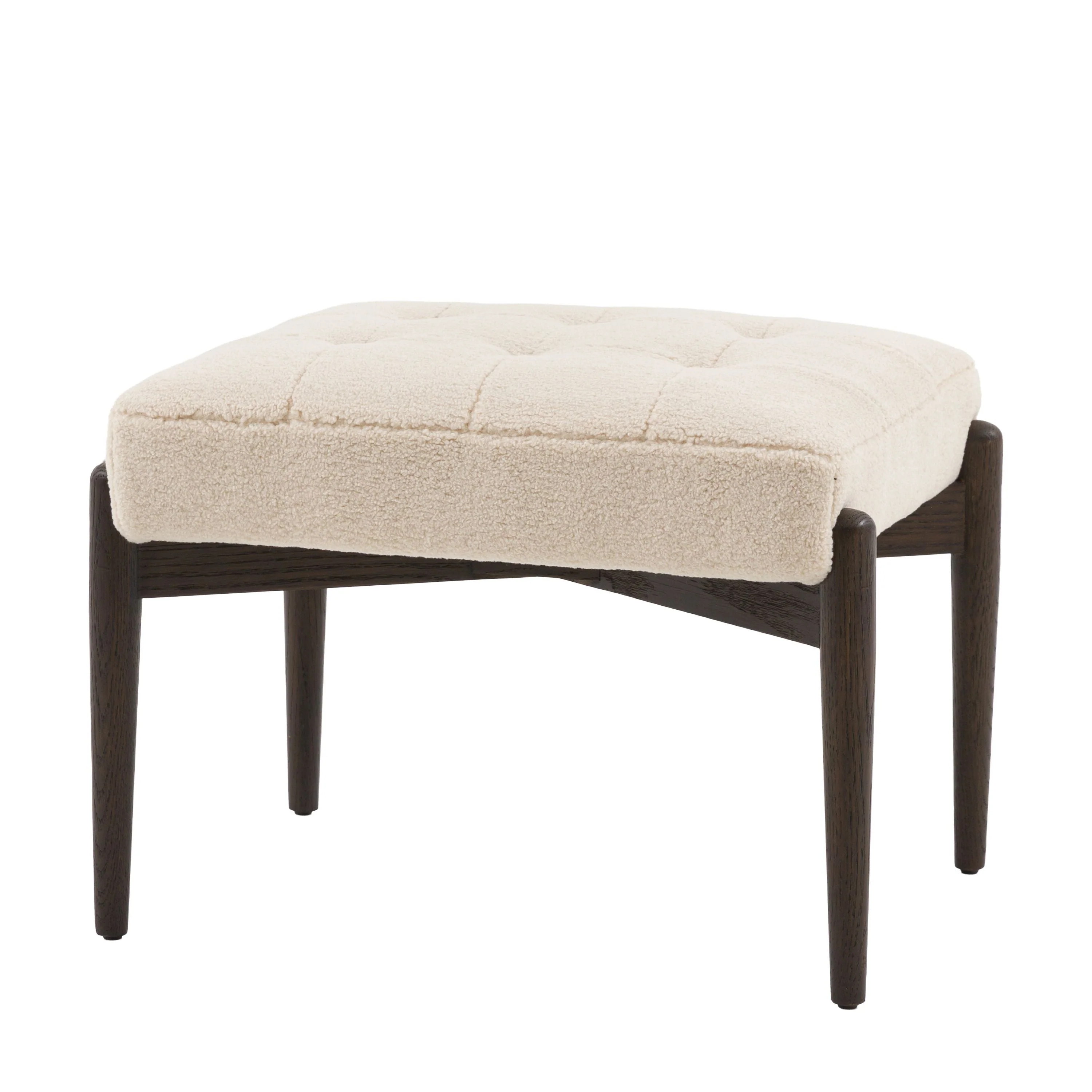 Humber Footstool Cream Faux Sheepskin - Image 6