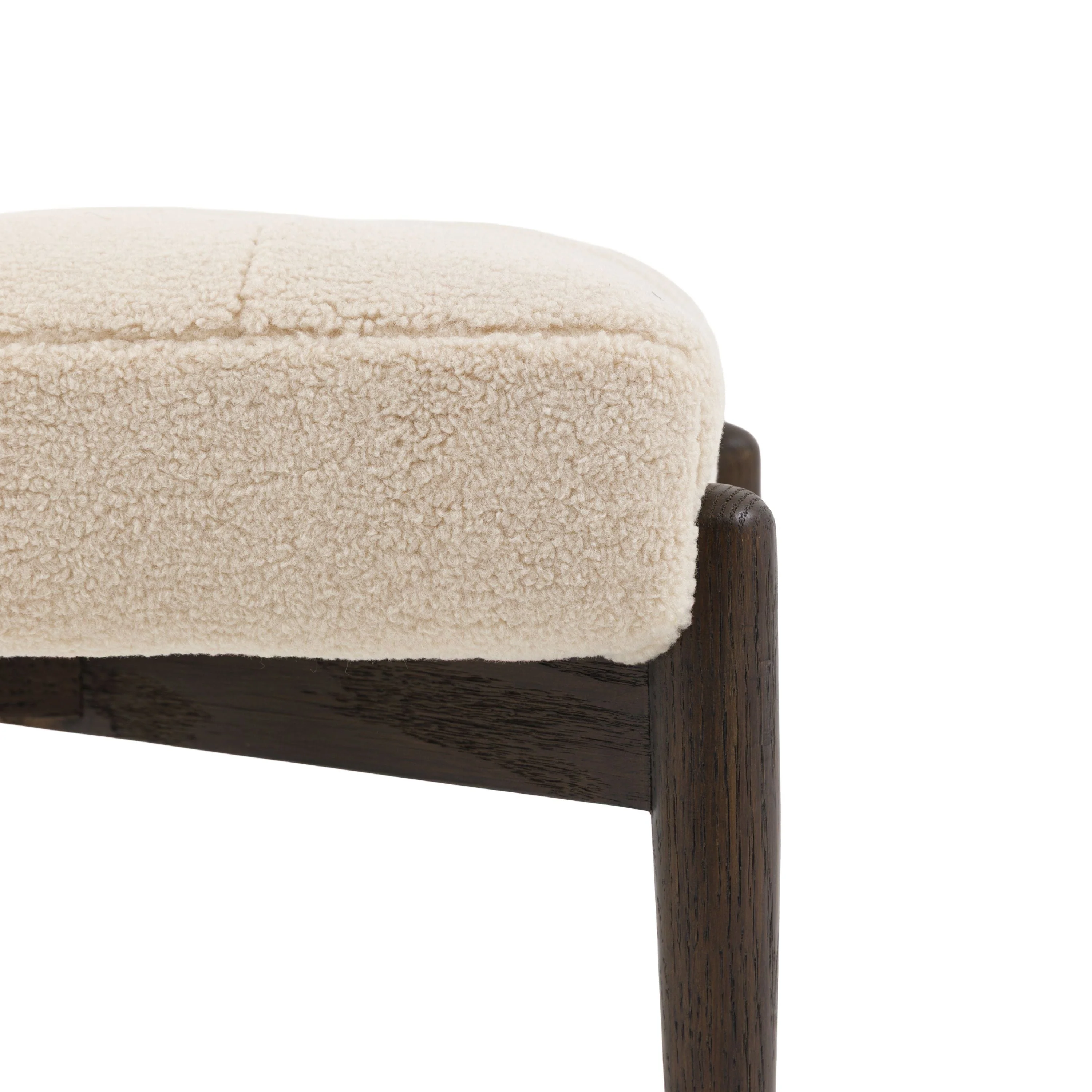 Humber Footstool Cream Faux Sheepskin - Image 8