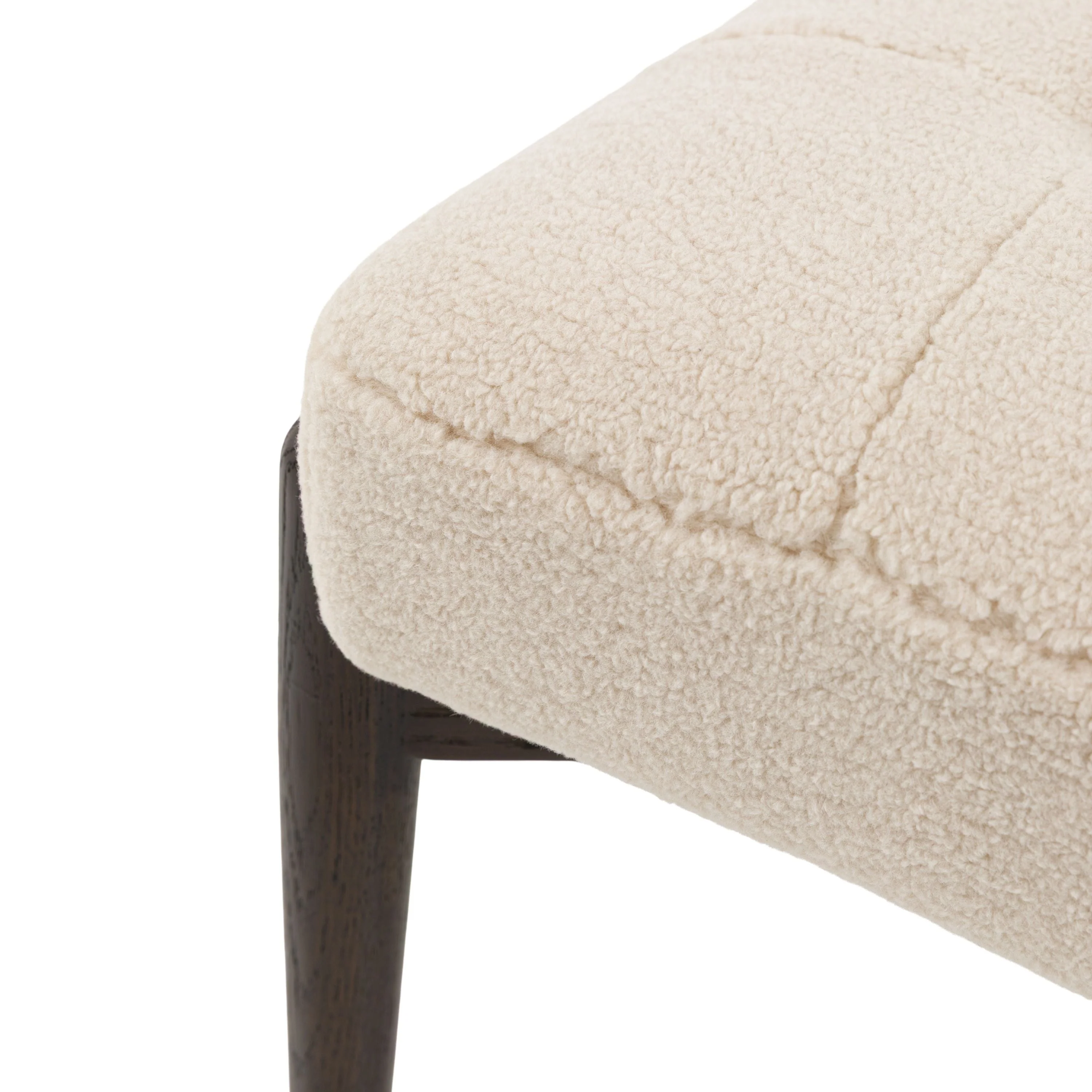 Humber Footstool Cream Faux Sheepskin - Image 9