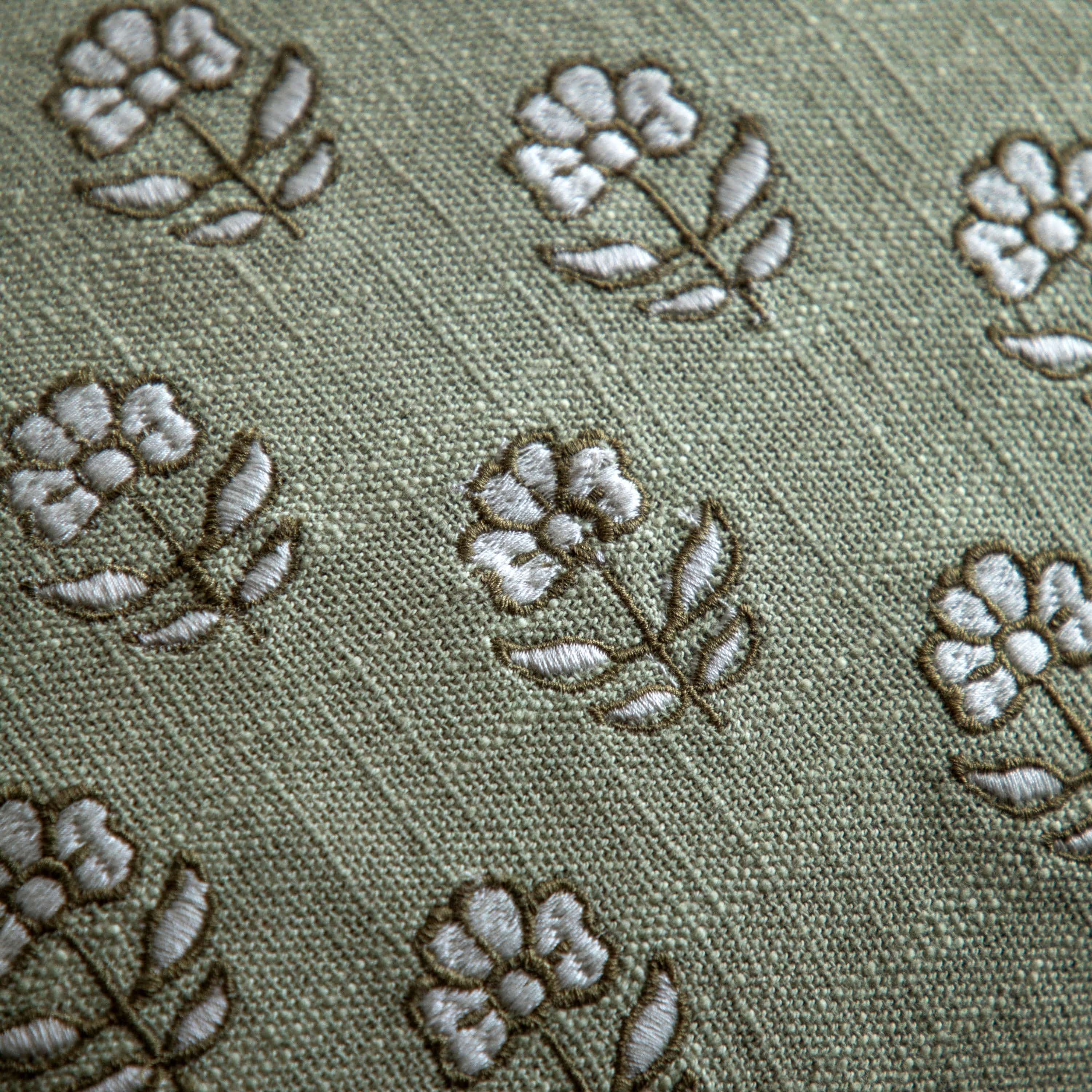 Ilkley Embroider Floral Cushion Sage - Image 3