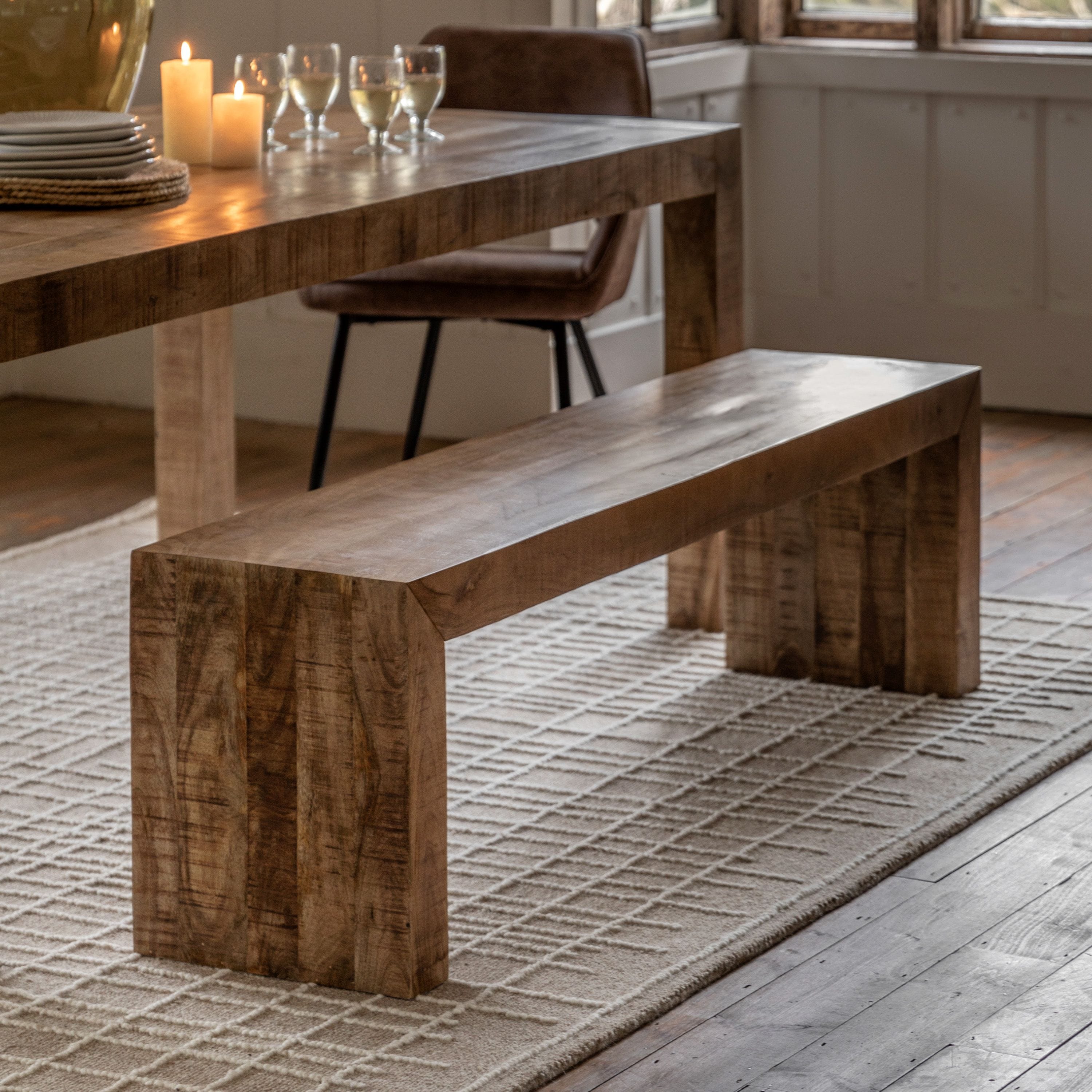 Iowa Dining Bench Natural