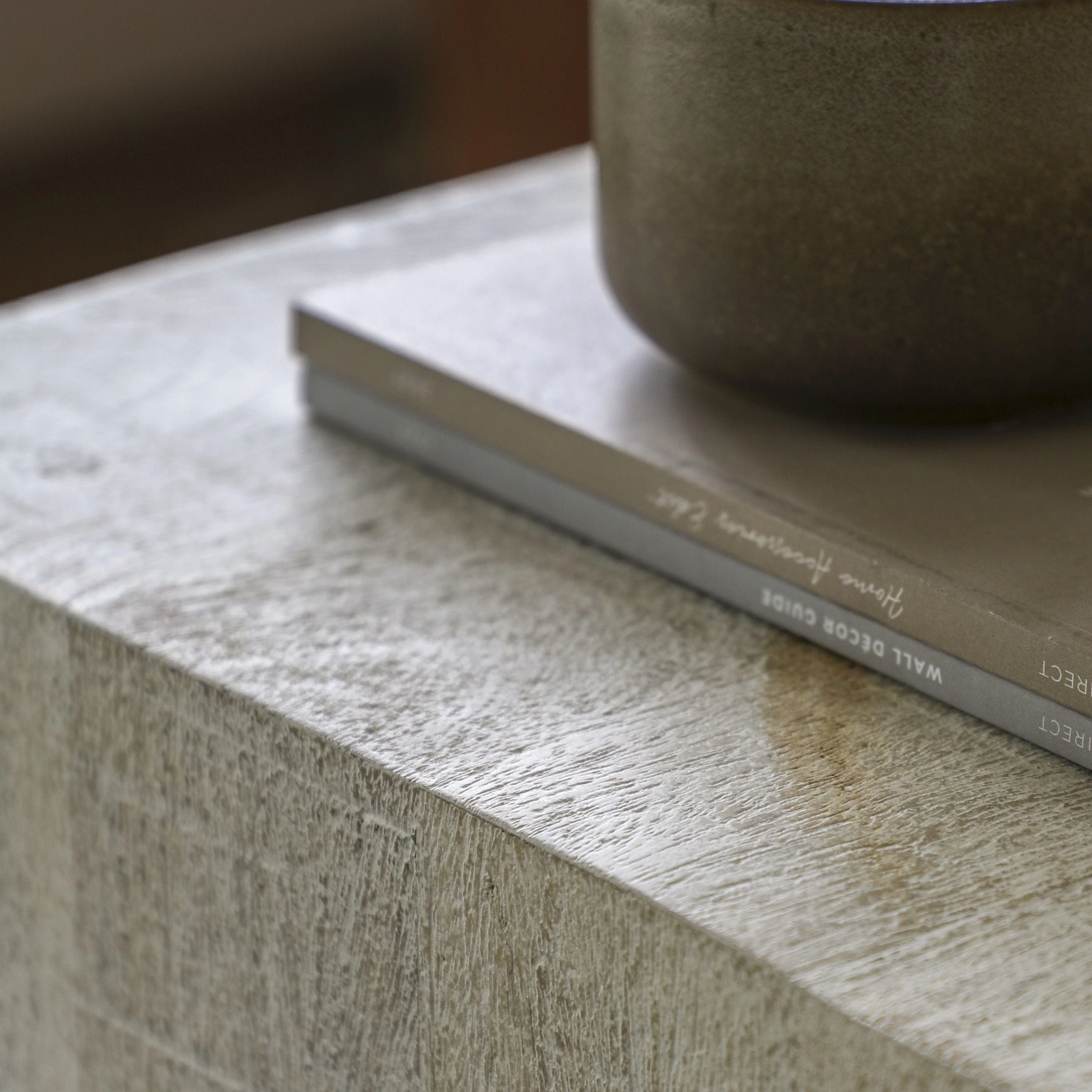 Wolsty Side Table Whitewash 400x400x550mm - Image 2
