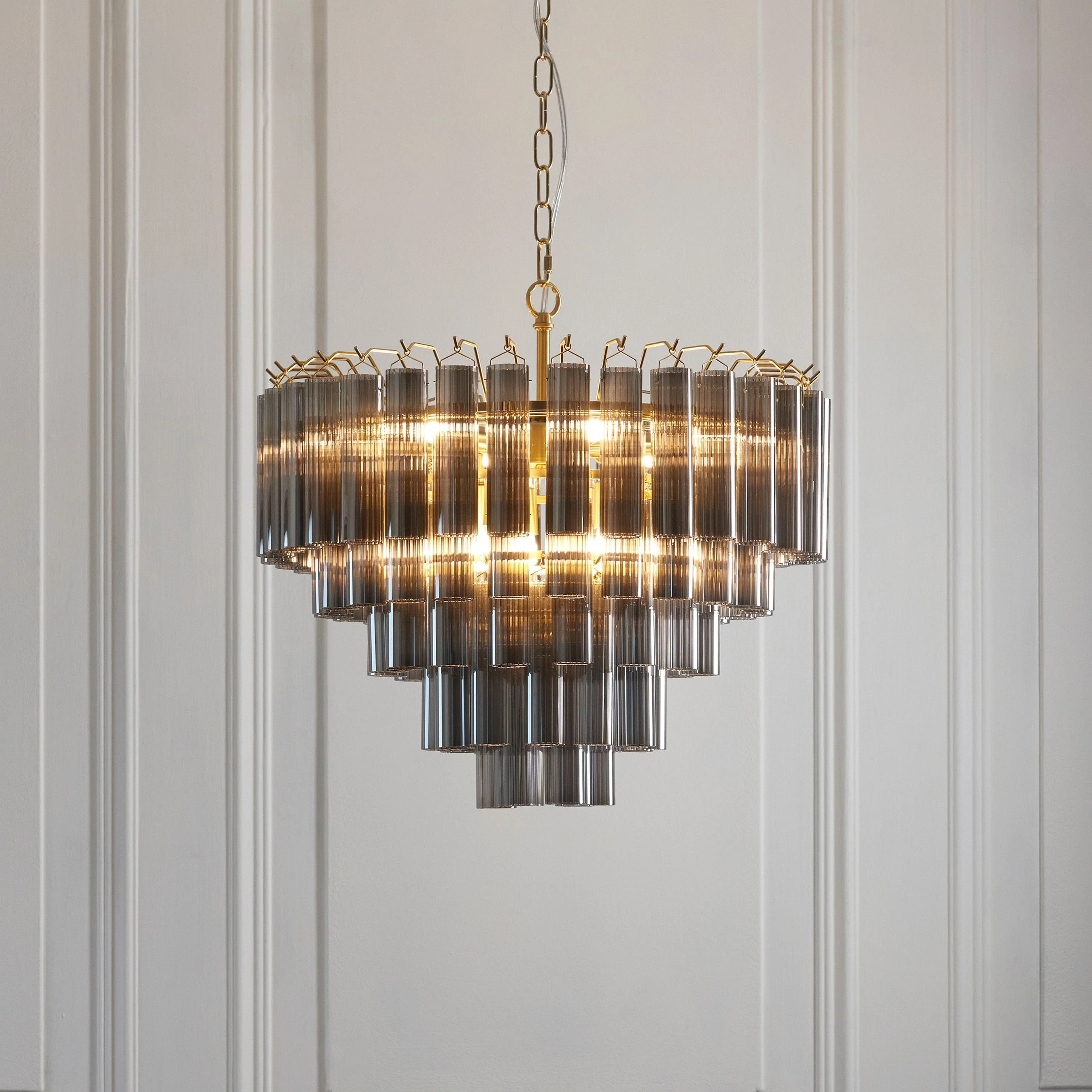 La Rochelle 12 Pendant Light Smokey Grey Lustre glass