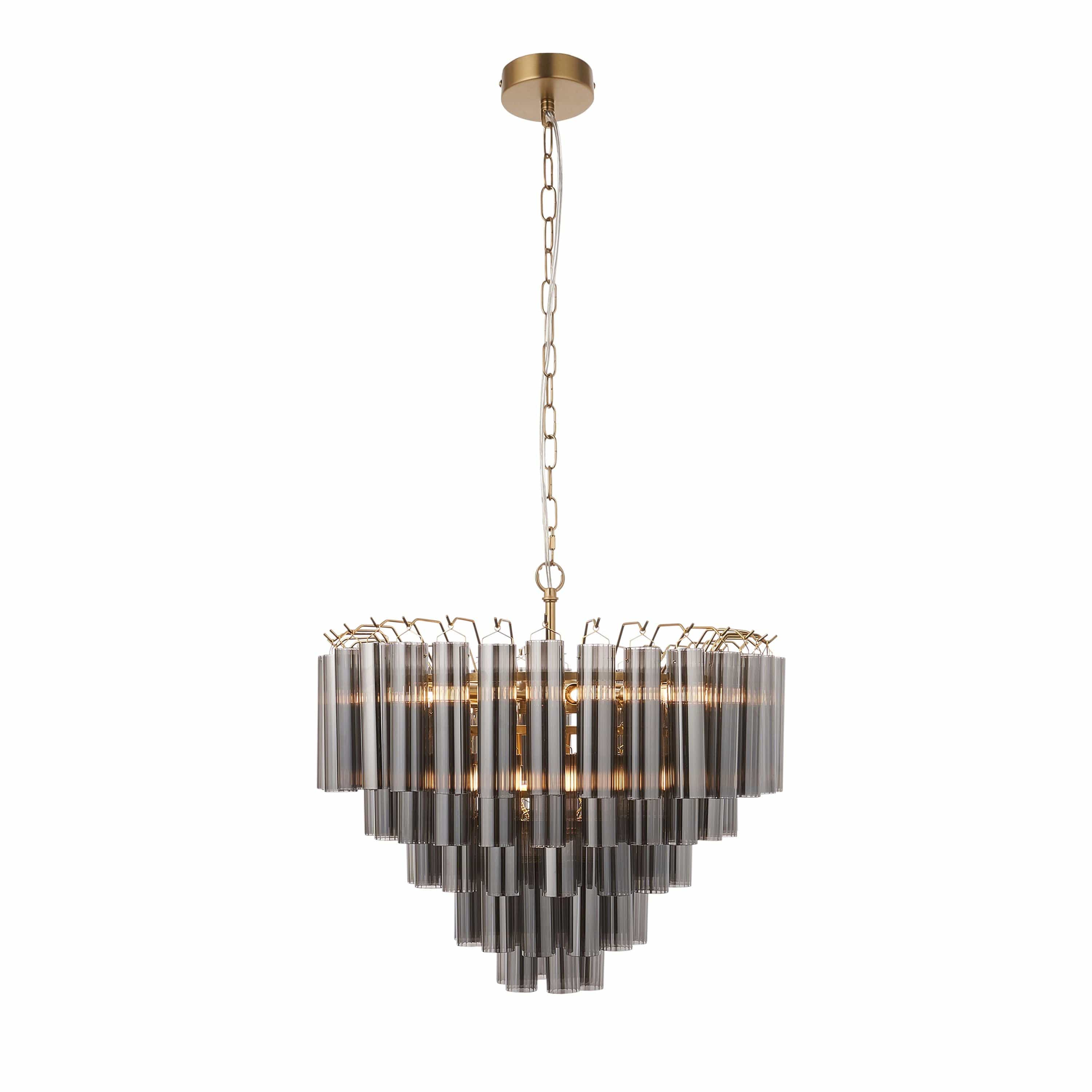 La Rochelle 12 Pendant Light Smokey Grey Lustre glass - Image 8