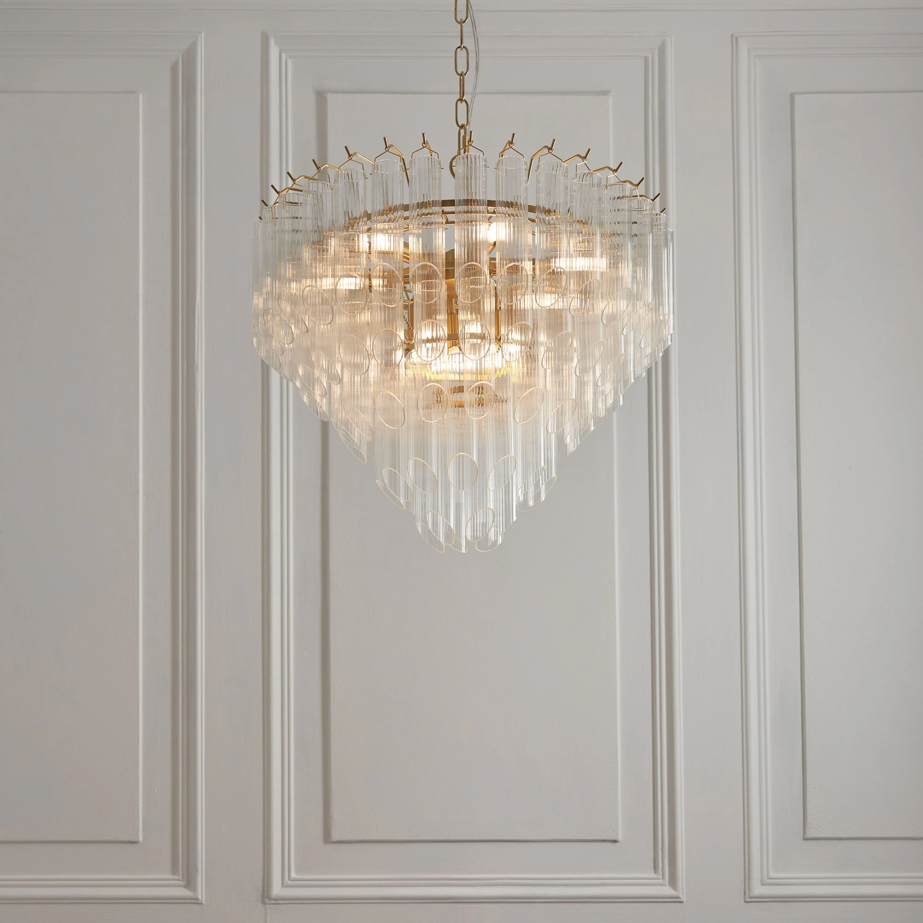La Rochelle 12 Pendant Light Clear Ribbed Glass - Image 5