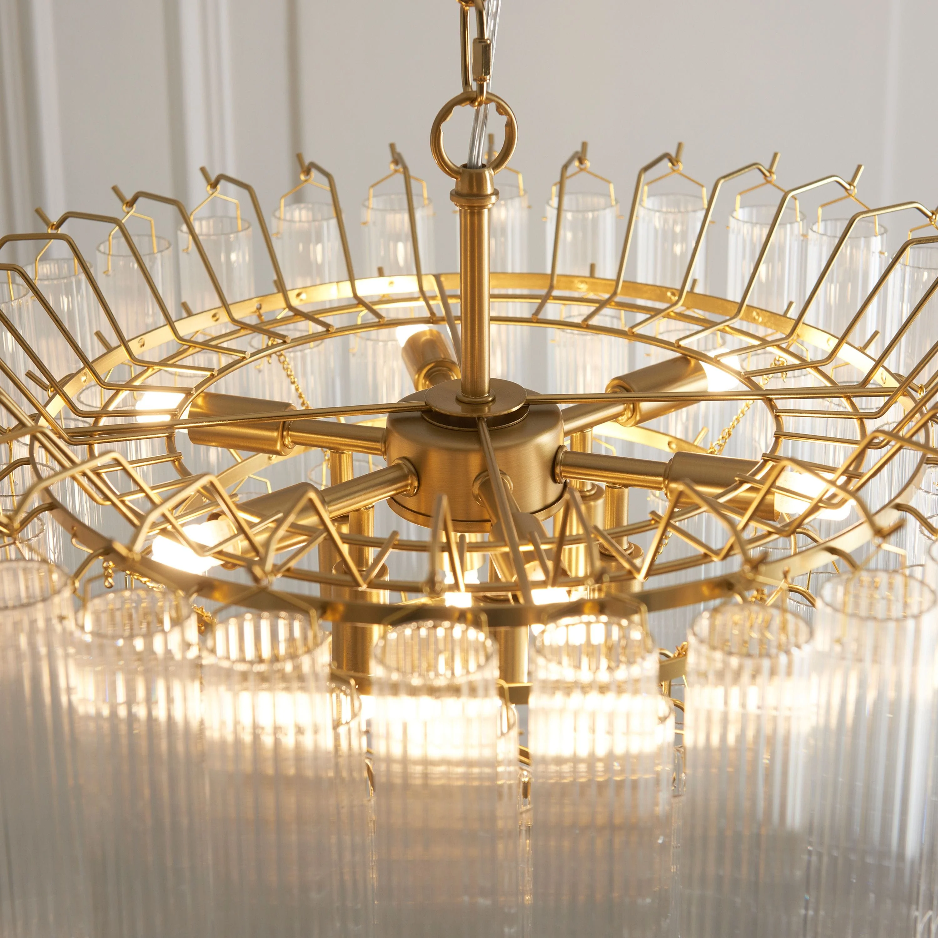 La Rochelle 12 Pendant Light Clear Ribbed Glass - Image 6