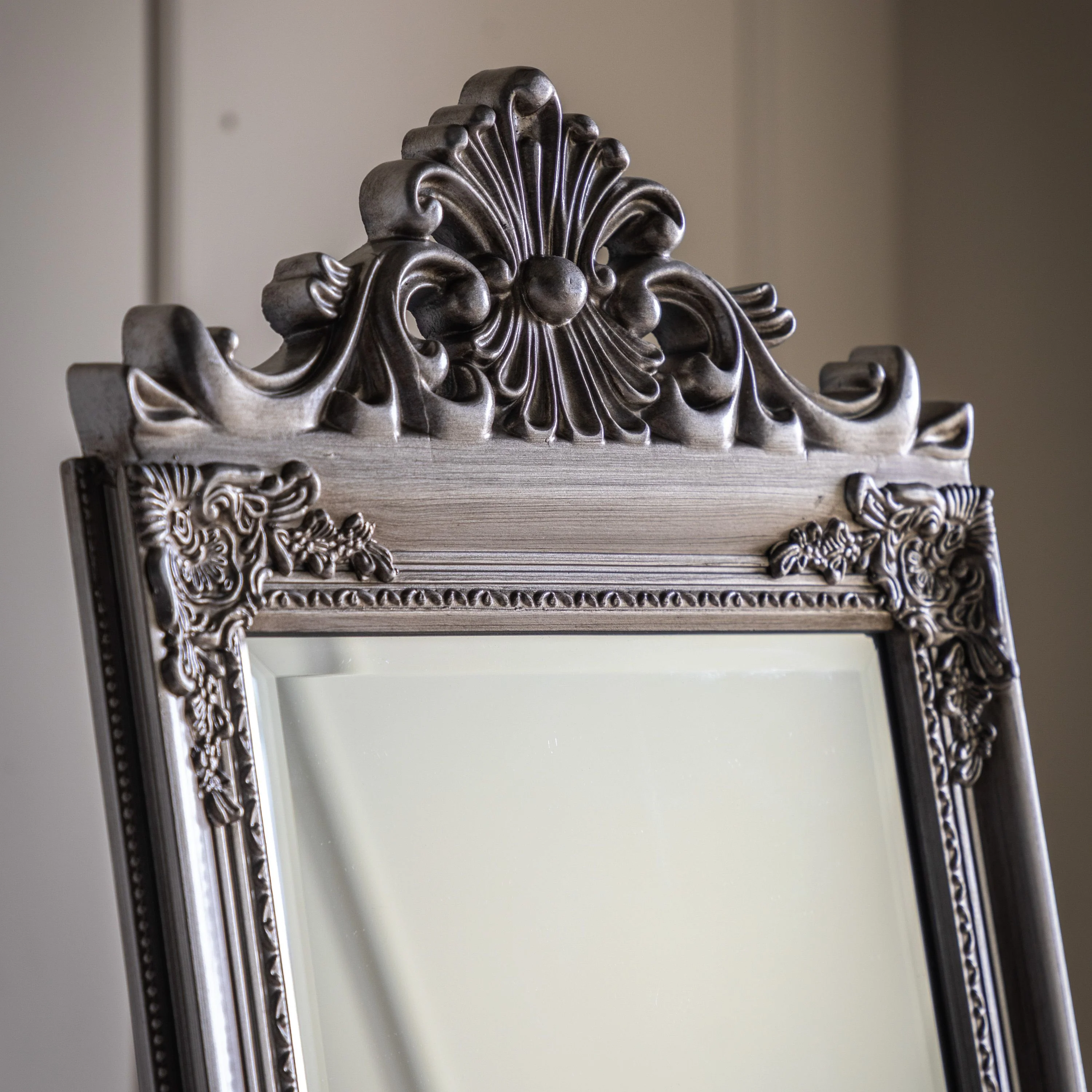Lambeth Wood Cheval Mirror Silver - Image 3