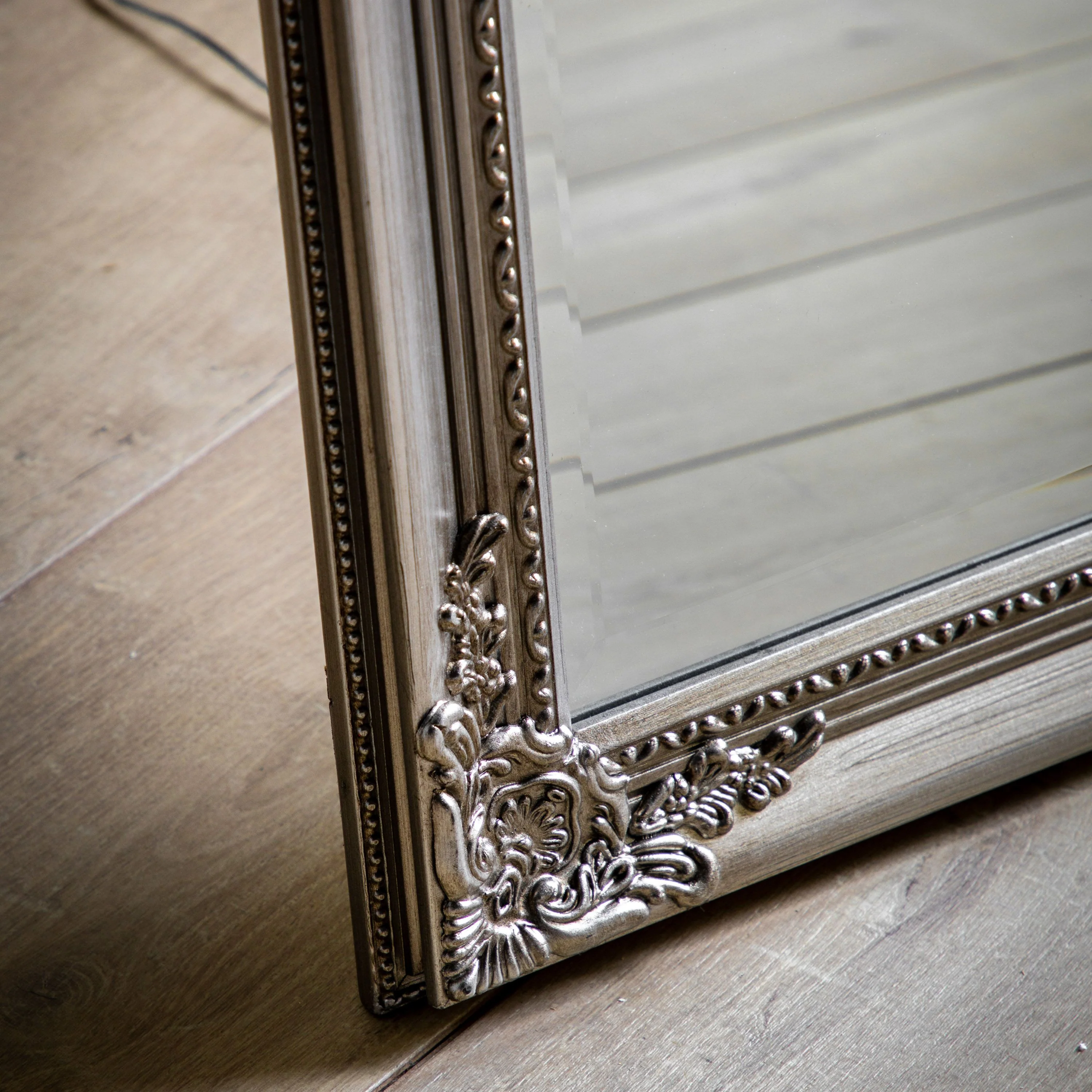 Lambeth Wood Cheval Mirror Silver - Image 4