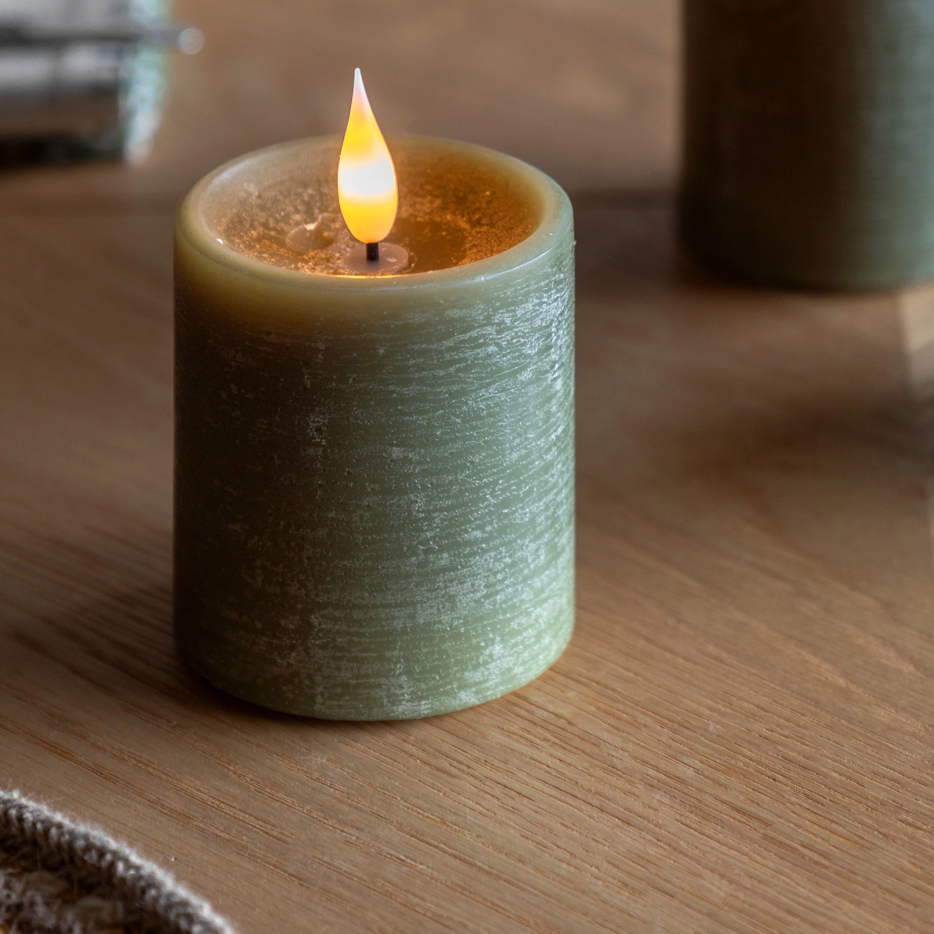 LED 1 Wick Candle Olive 3pk - Image 2