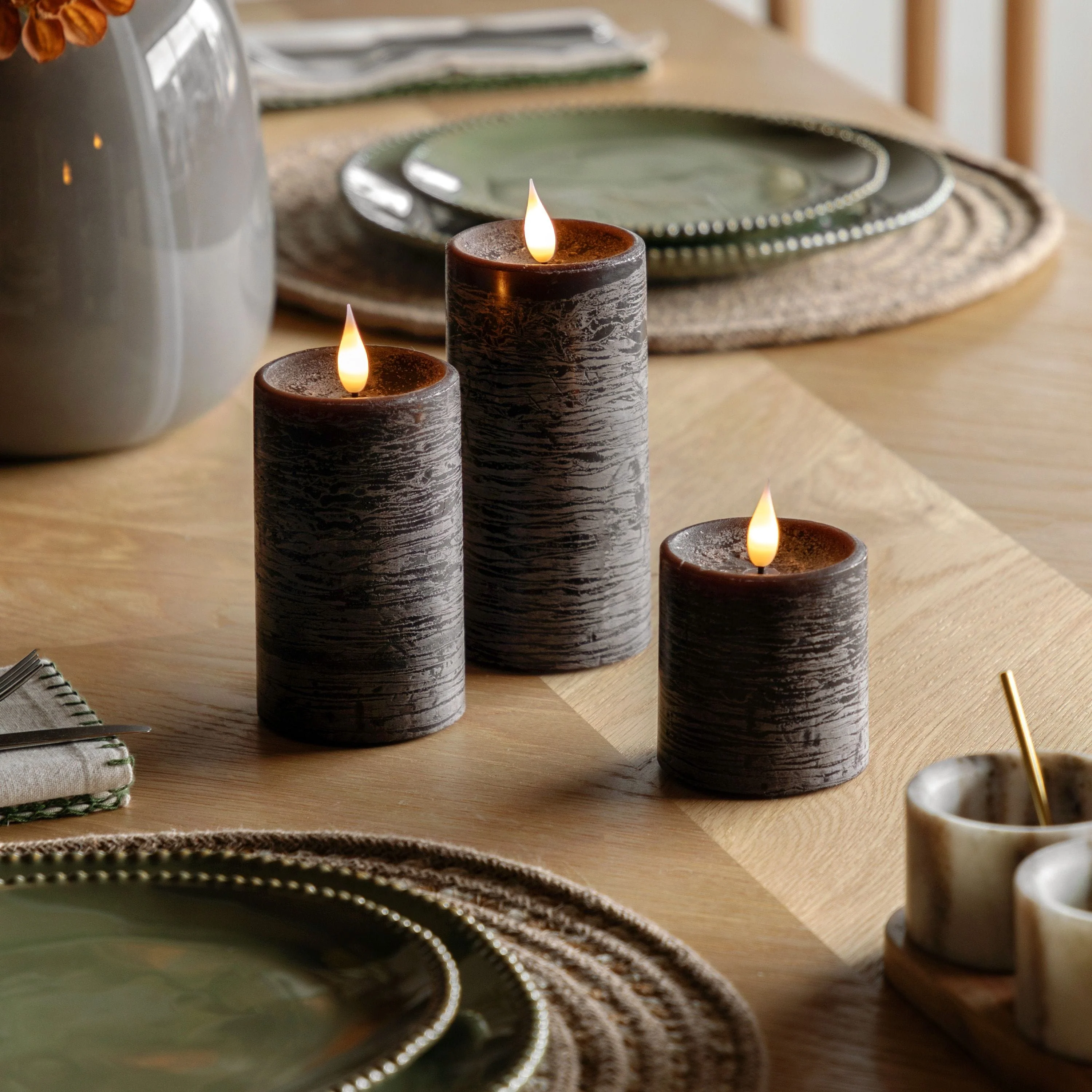 LED 1 Wick Candle Mocha 3pk