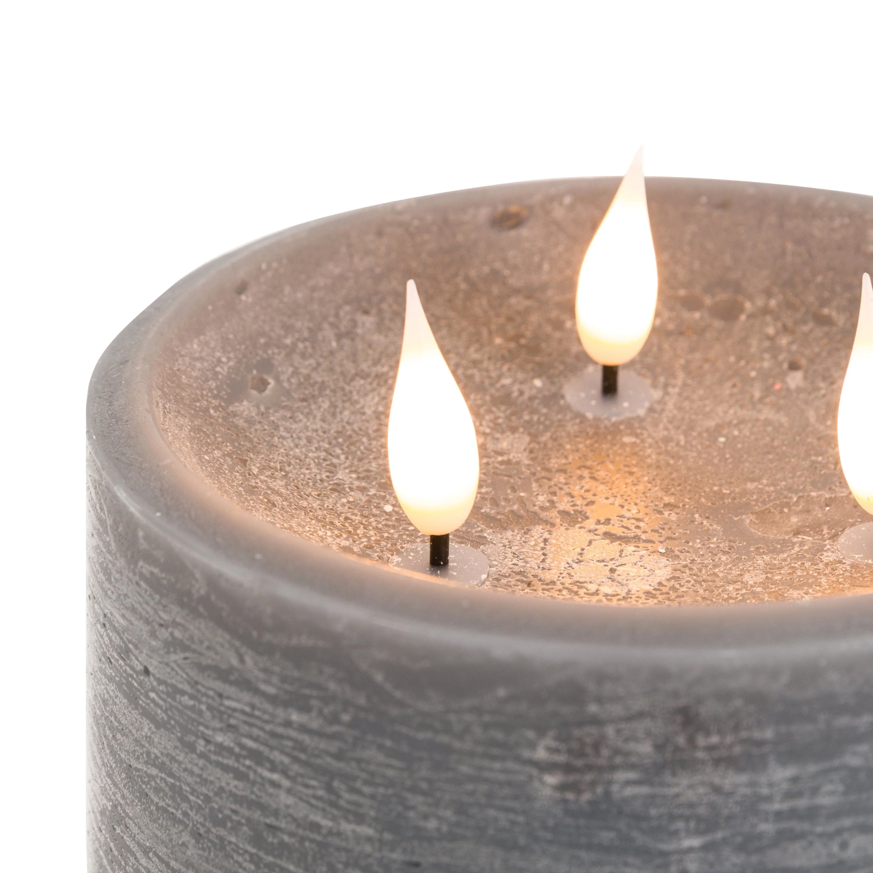LED 3 Wick Candle Ivory - Image 6