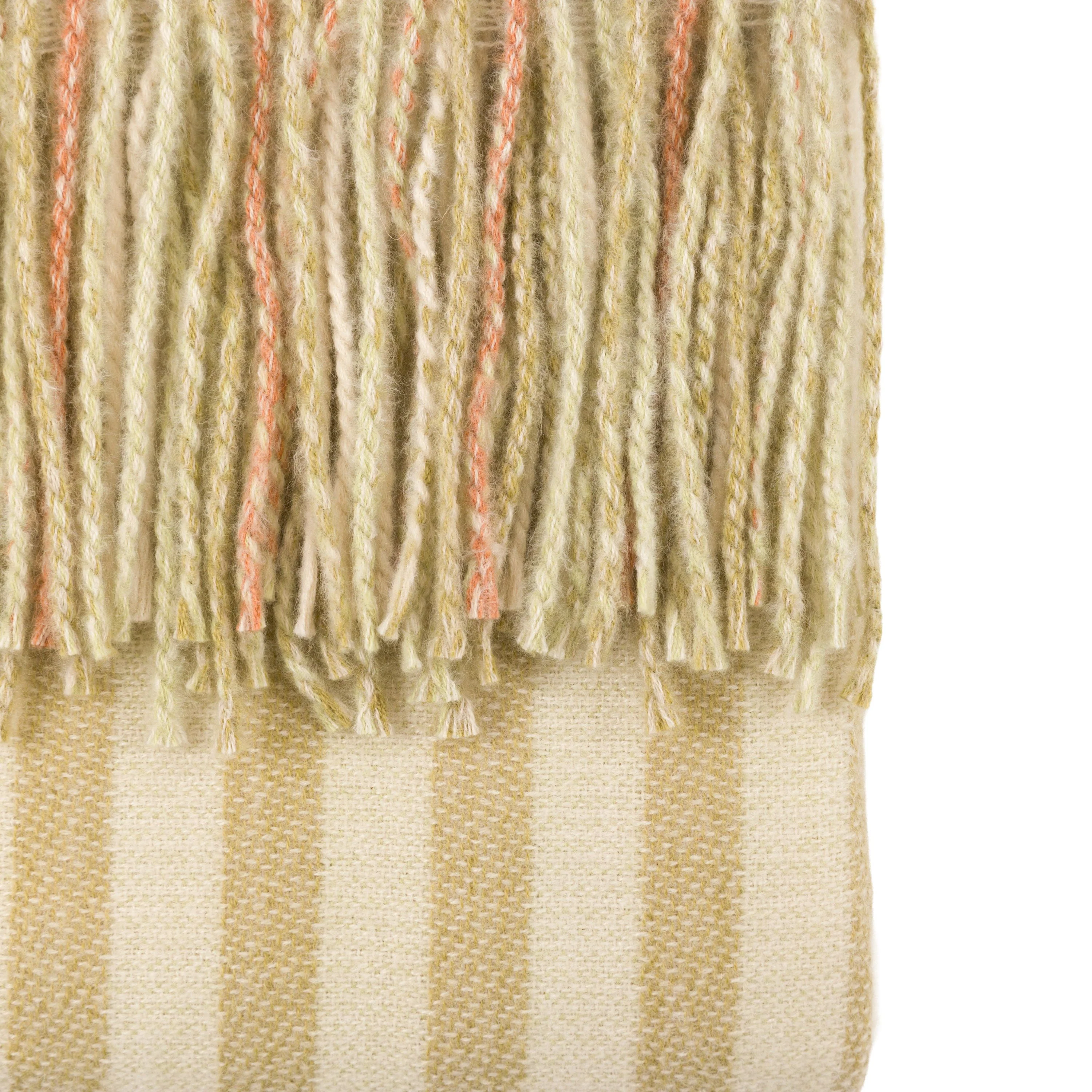 Lille Jacquard Stripe Throw Sage and Rust - Image 3