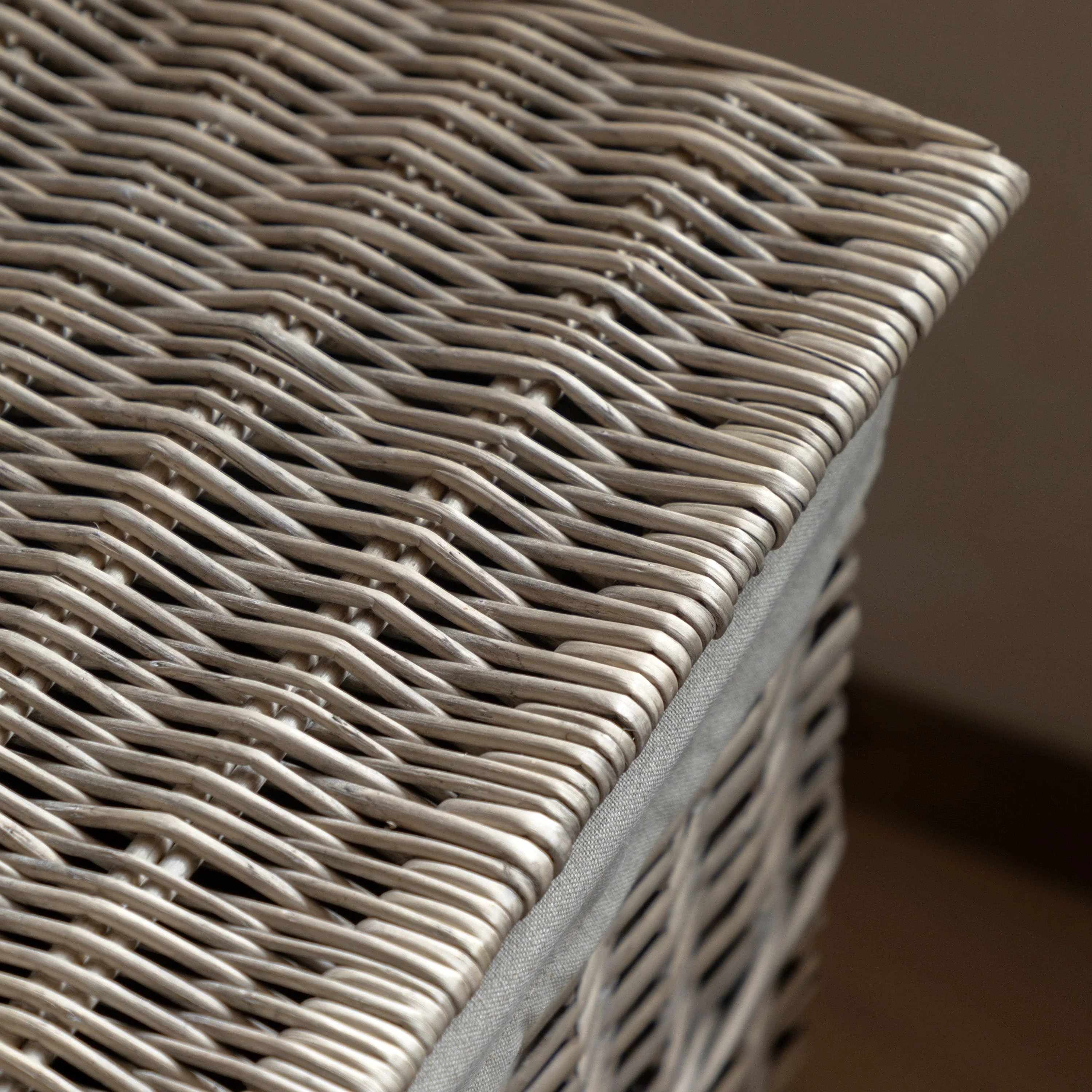 Lina Lined Laundry Basket Grey Set of 2 - Image 4