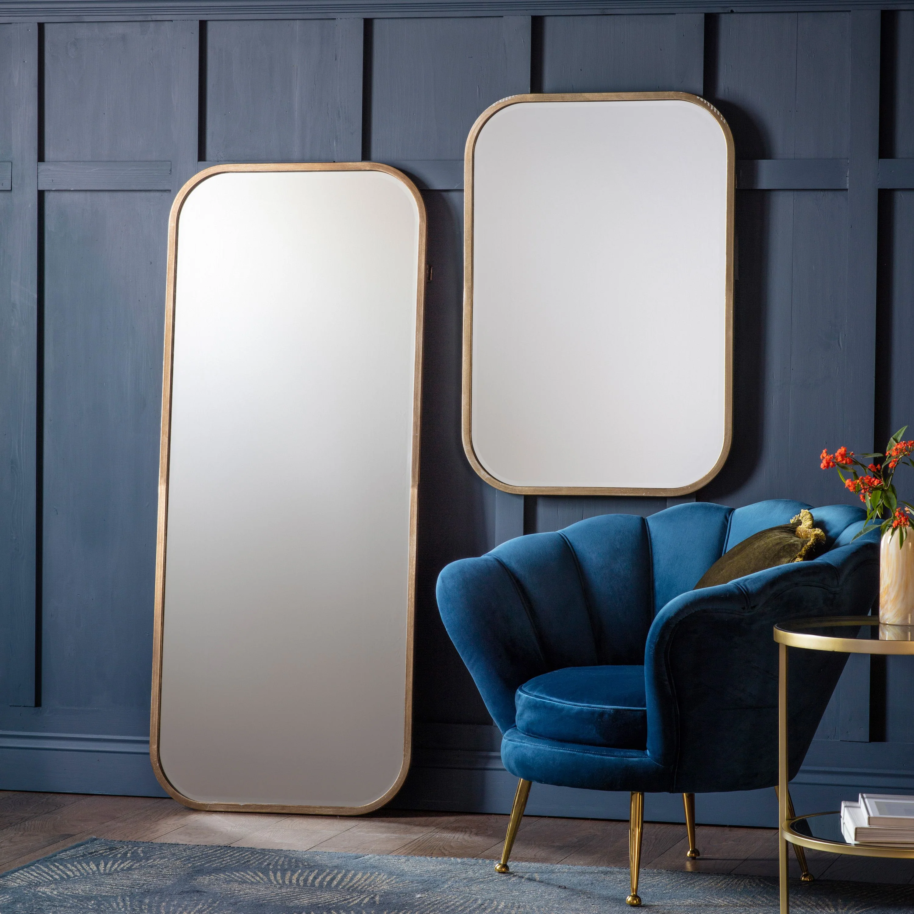 Logan Rectangle Mirror Distressed Champagne - Image 5