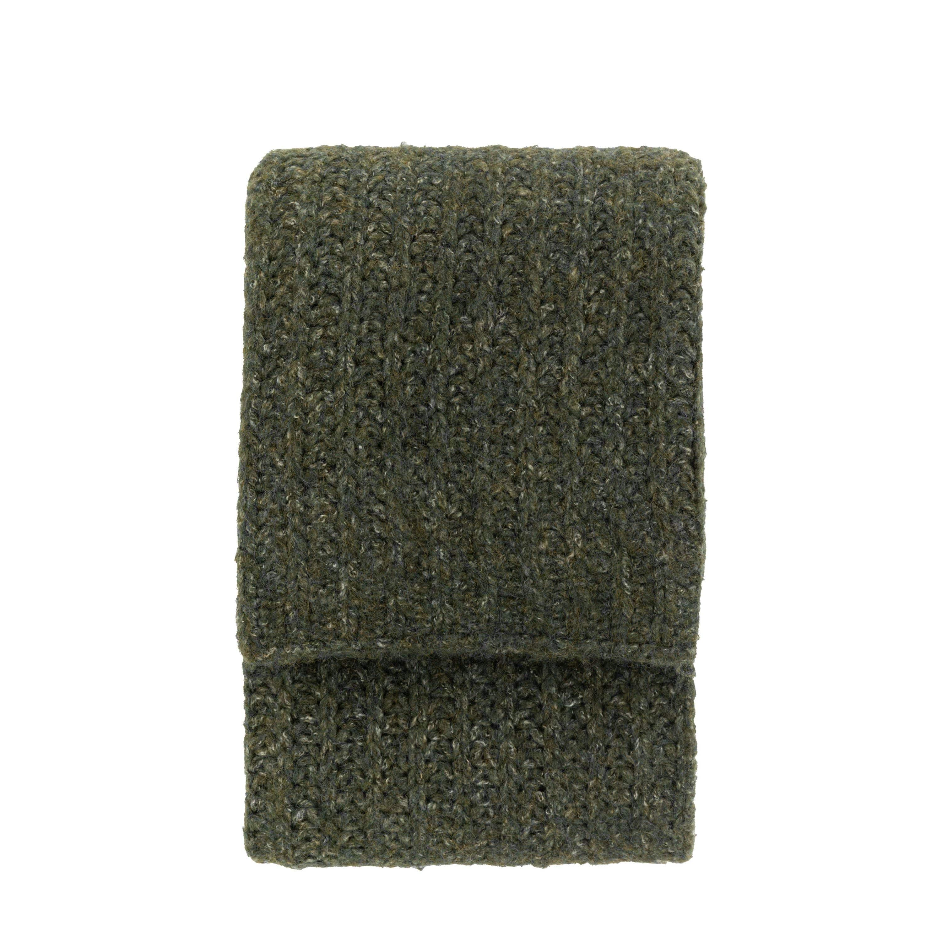 Luxury Mel Knit Throw Khaki - Image 2