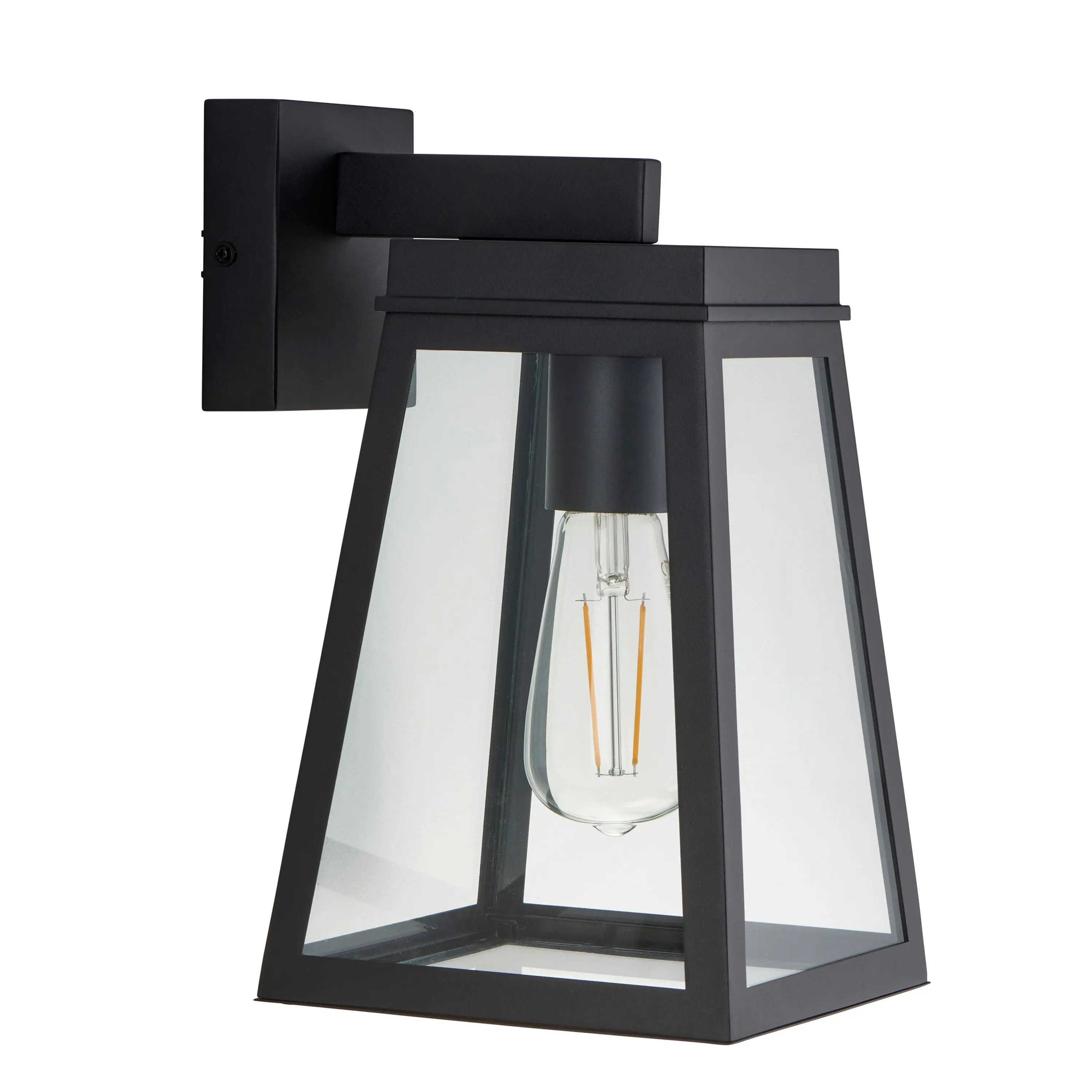 Lymington Wall Light Textured Black & Clear Glass