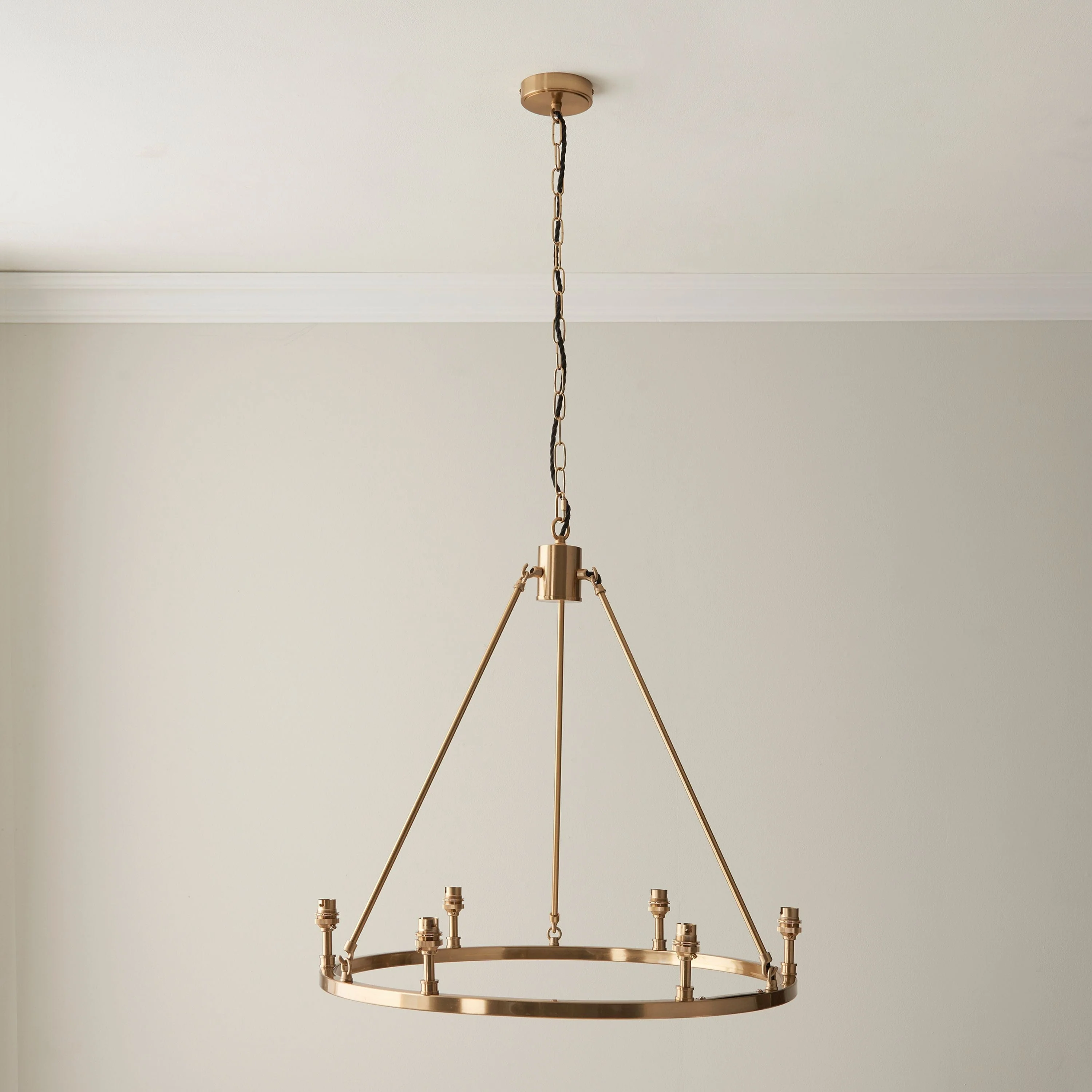 Manchester 6 Pendant Light Fitting Aged Brass - Image 5