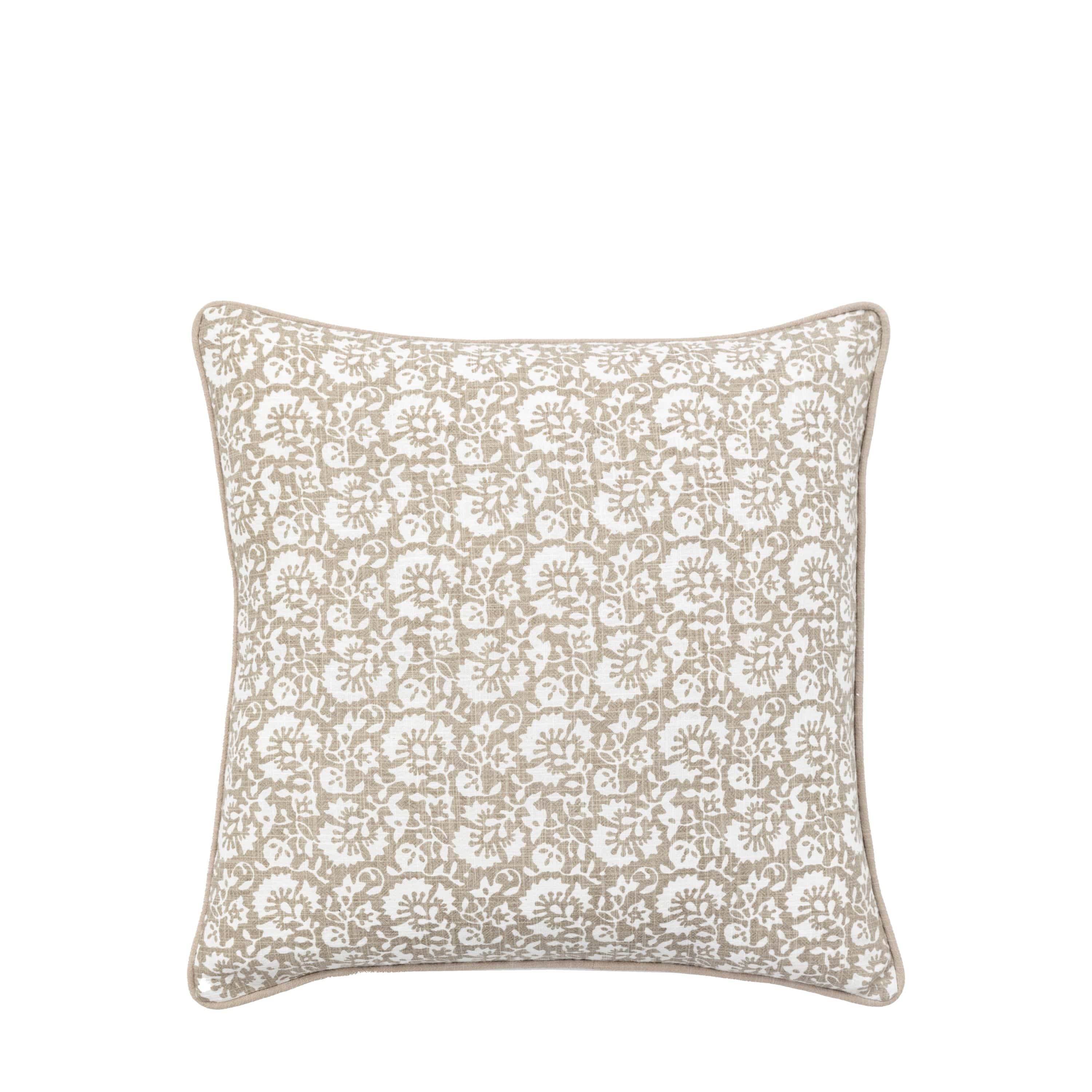 Morley Floral Cushion Taupe - Image 4