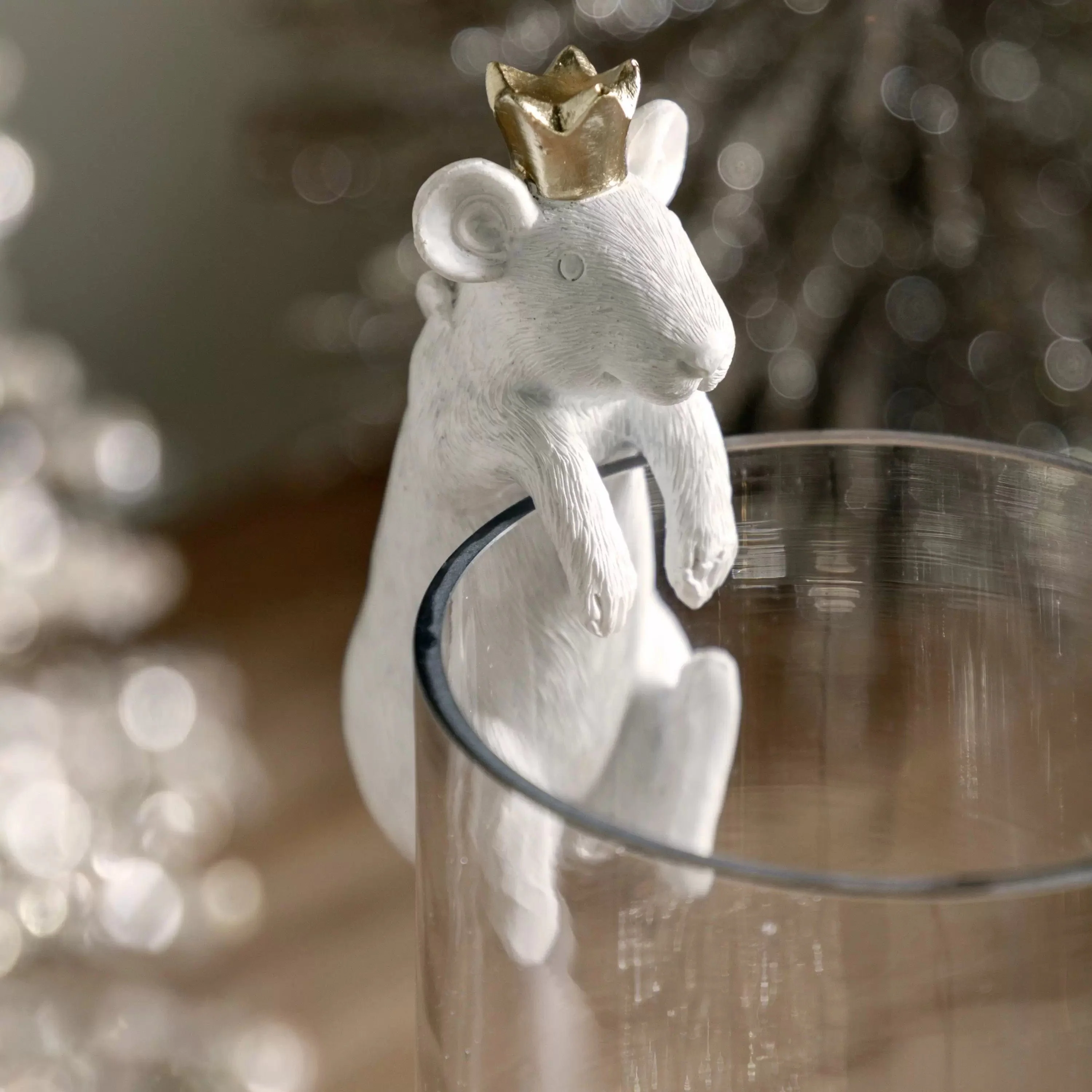 Mouse King Pot Hanger White and Gold 2 pack