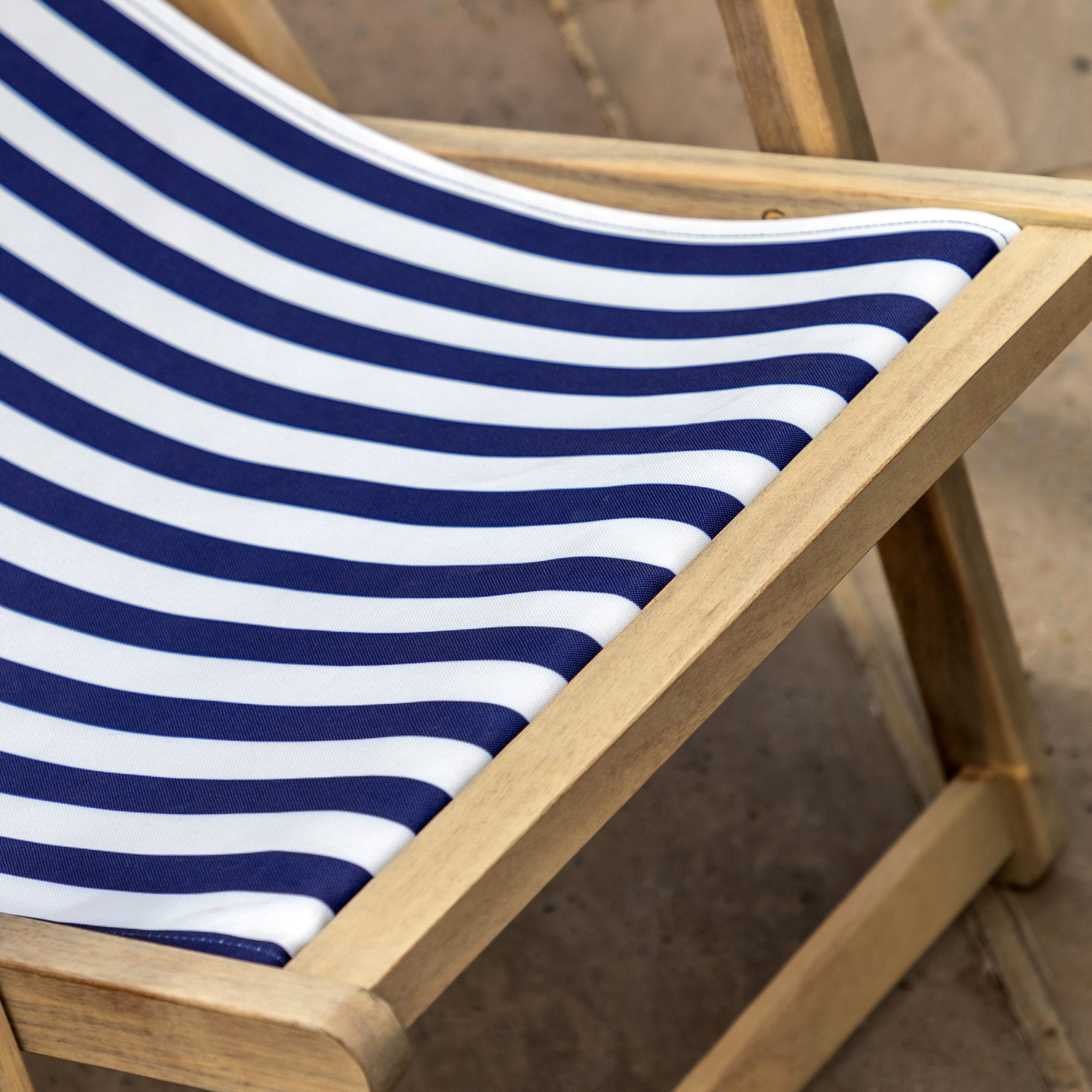 Navy Stripe Deck Chair - Image 4