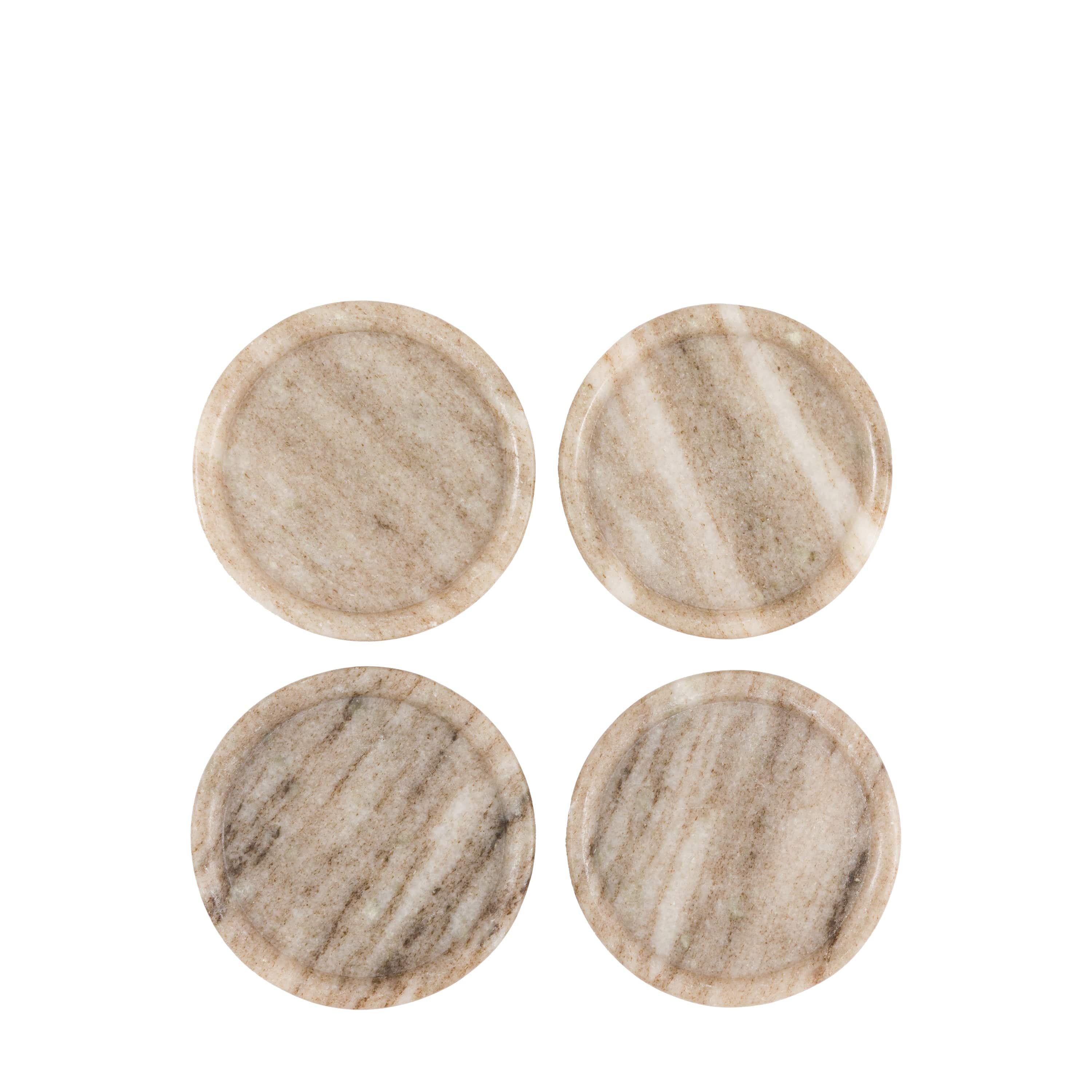 Novi Round Coasters Set of 4 Beige Marble - Image 2