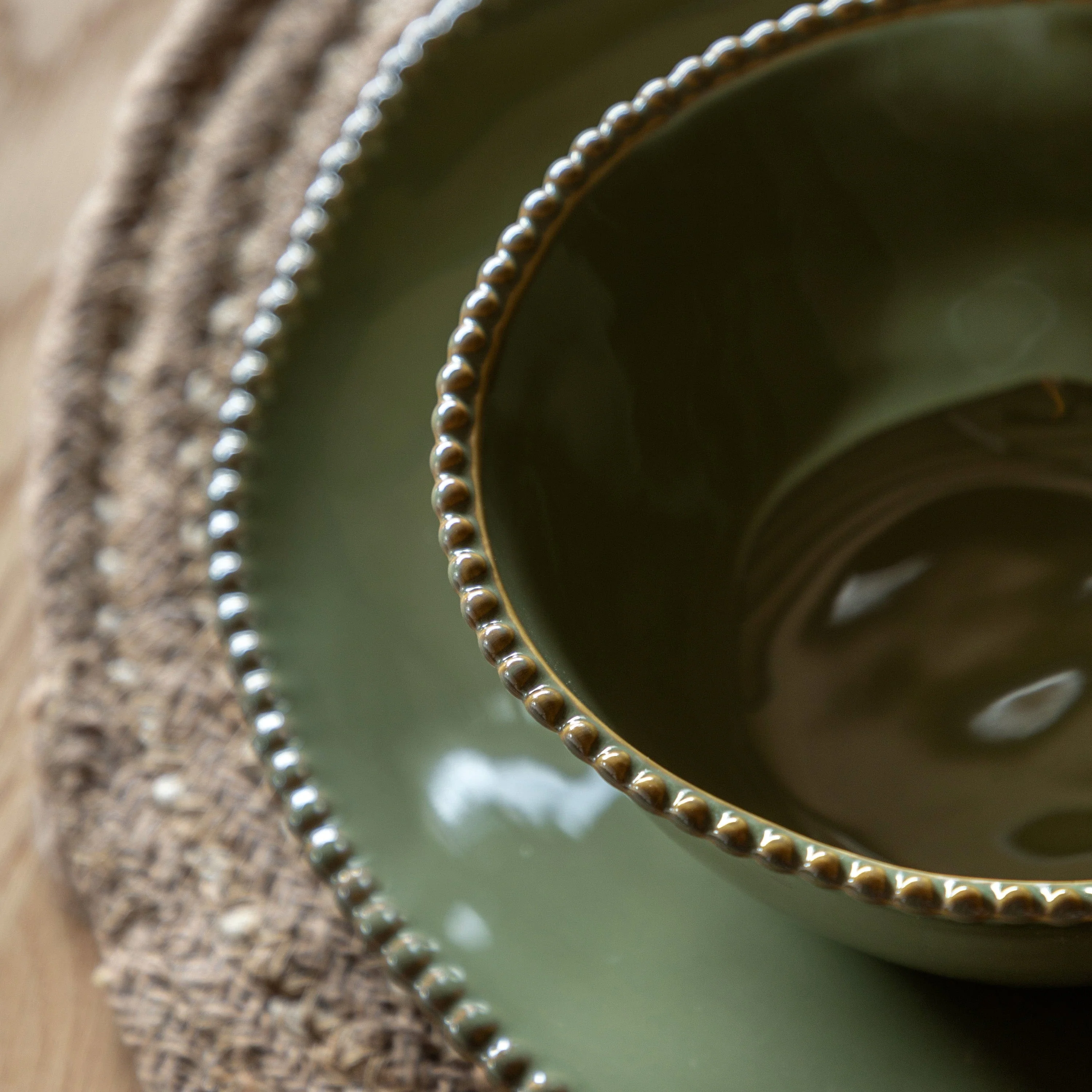 Organic Beaded Bowl Olive 4pk - Image 4