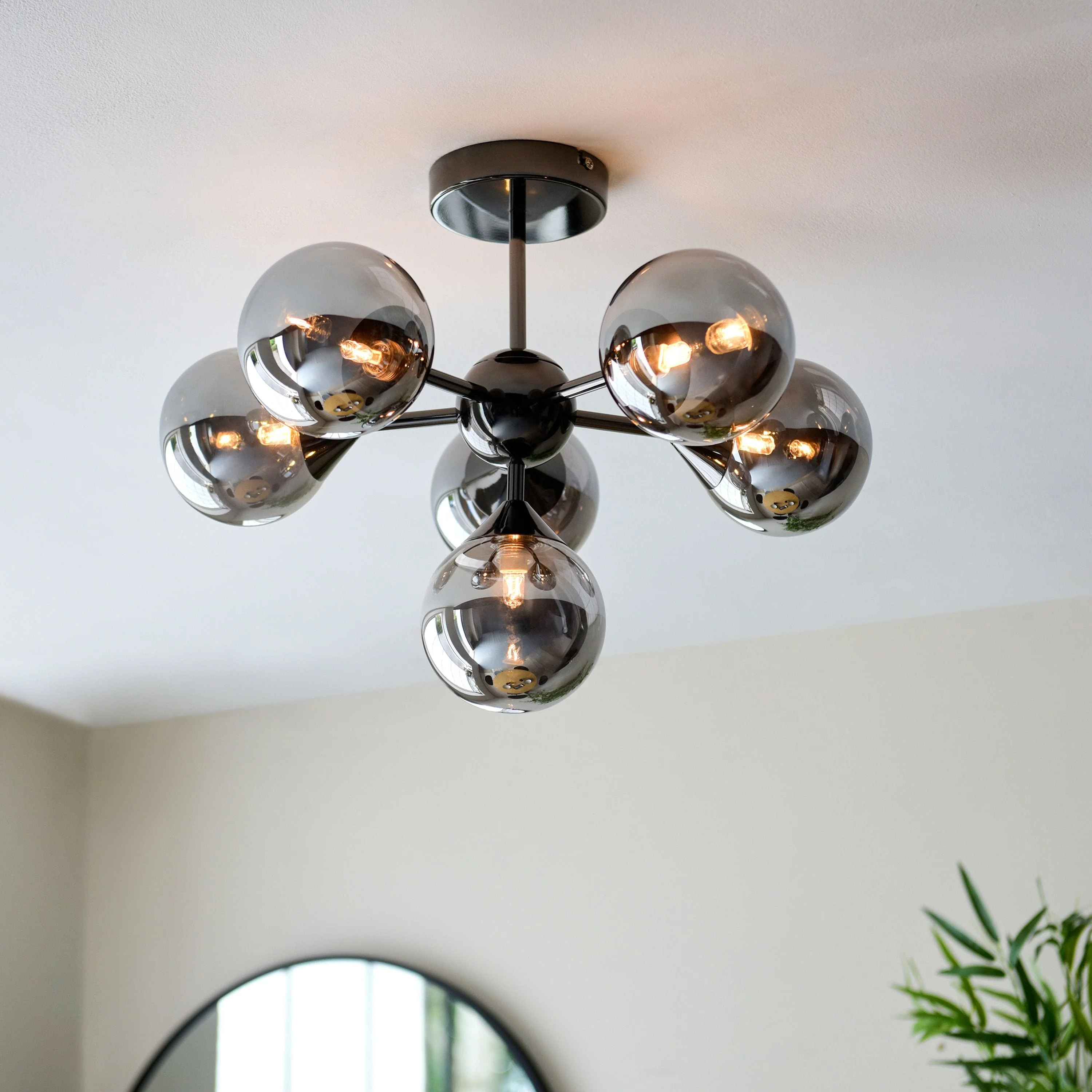 Oscar 6 Ceiling Light Black Chrome - Image 5