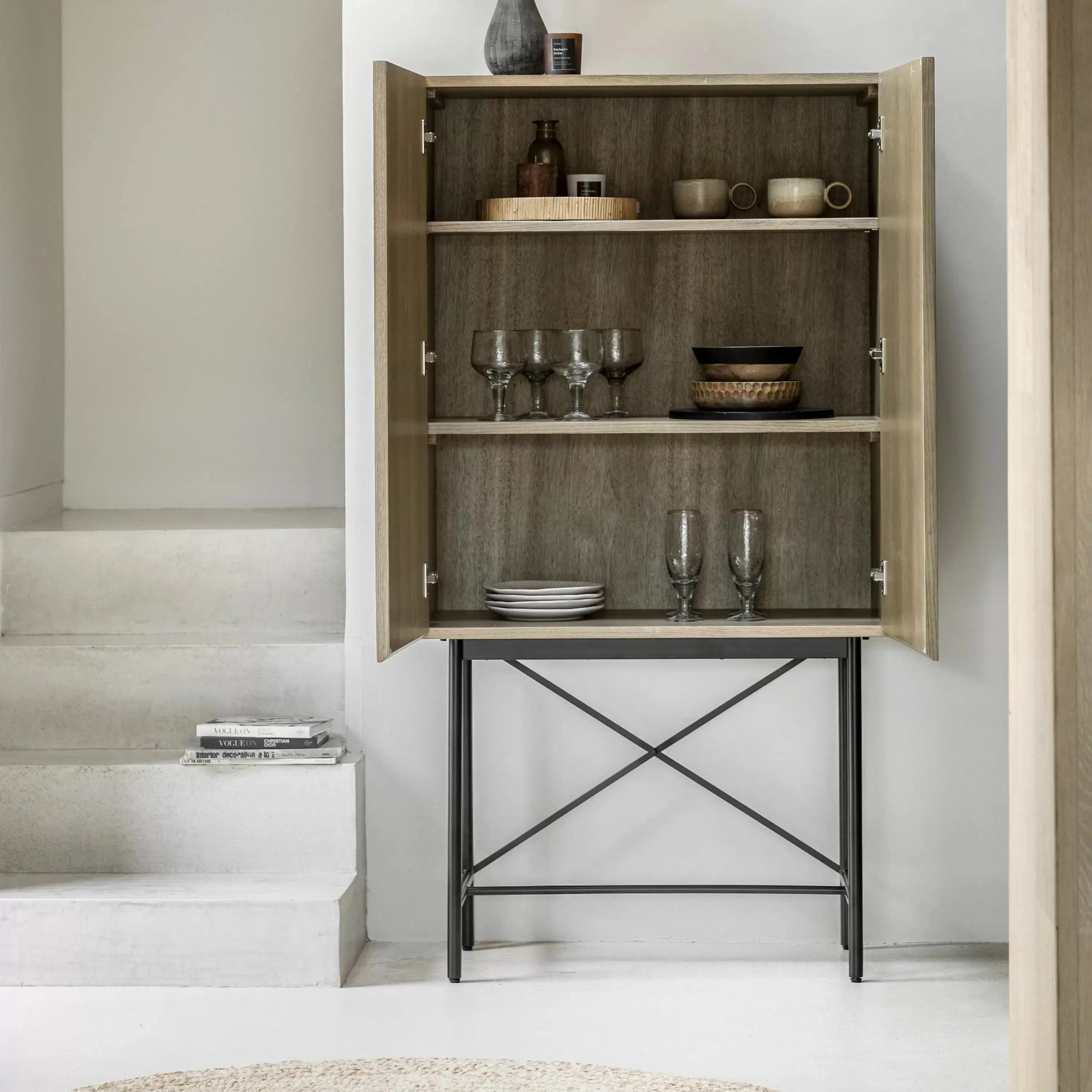Rosemergy 2 Door Cocktail Cabinet 850x400x1600mm - Image 2