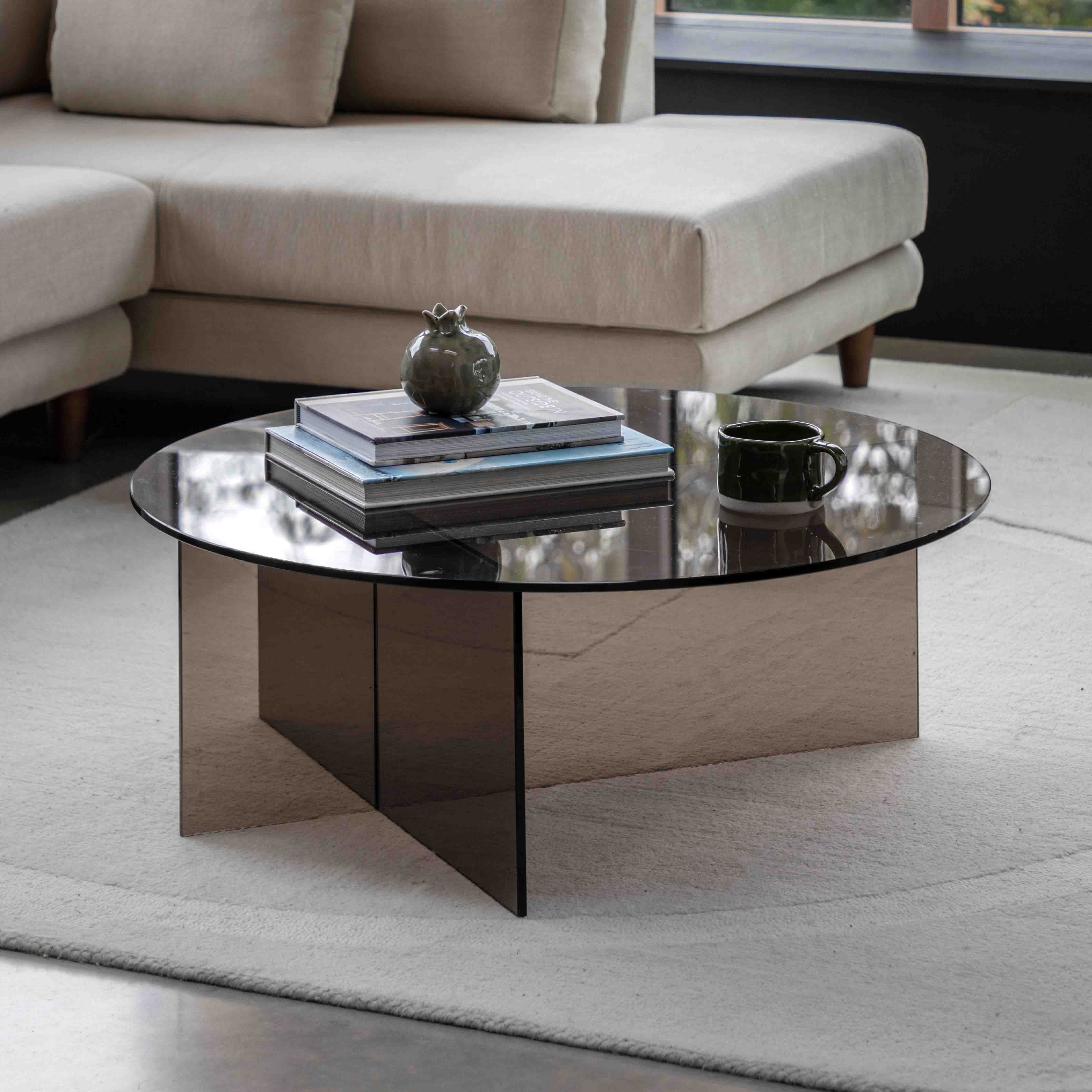 Parioli Glass Coffee Table Charcoal - Image 2