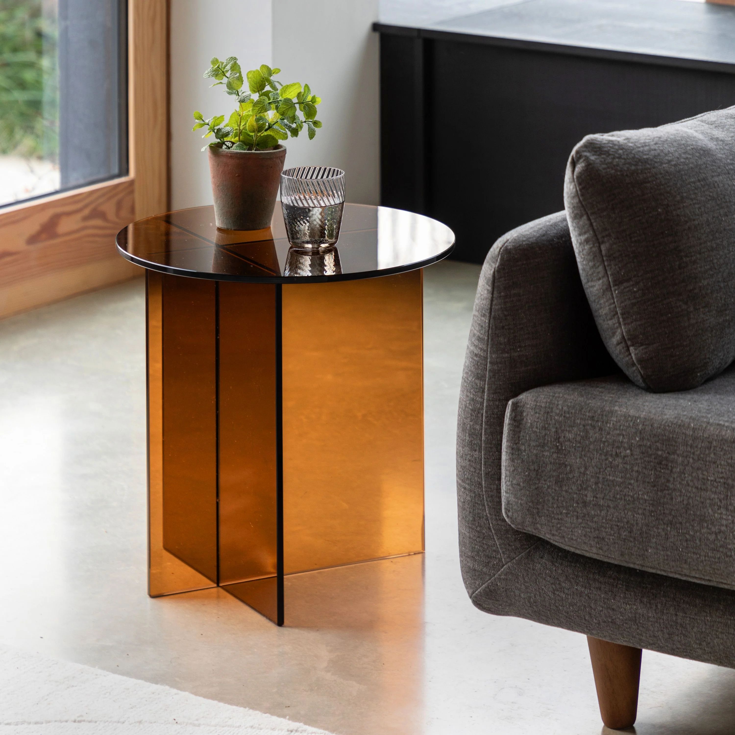 Parioli Glass Side Table Bronze - Image 3