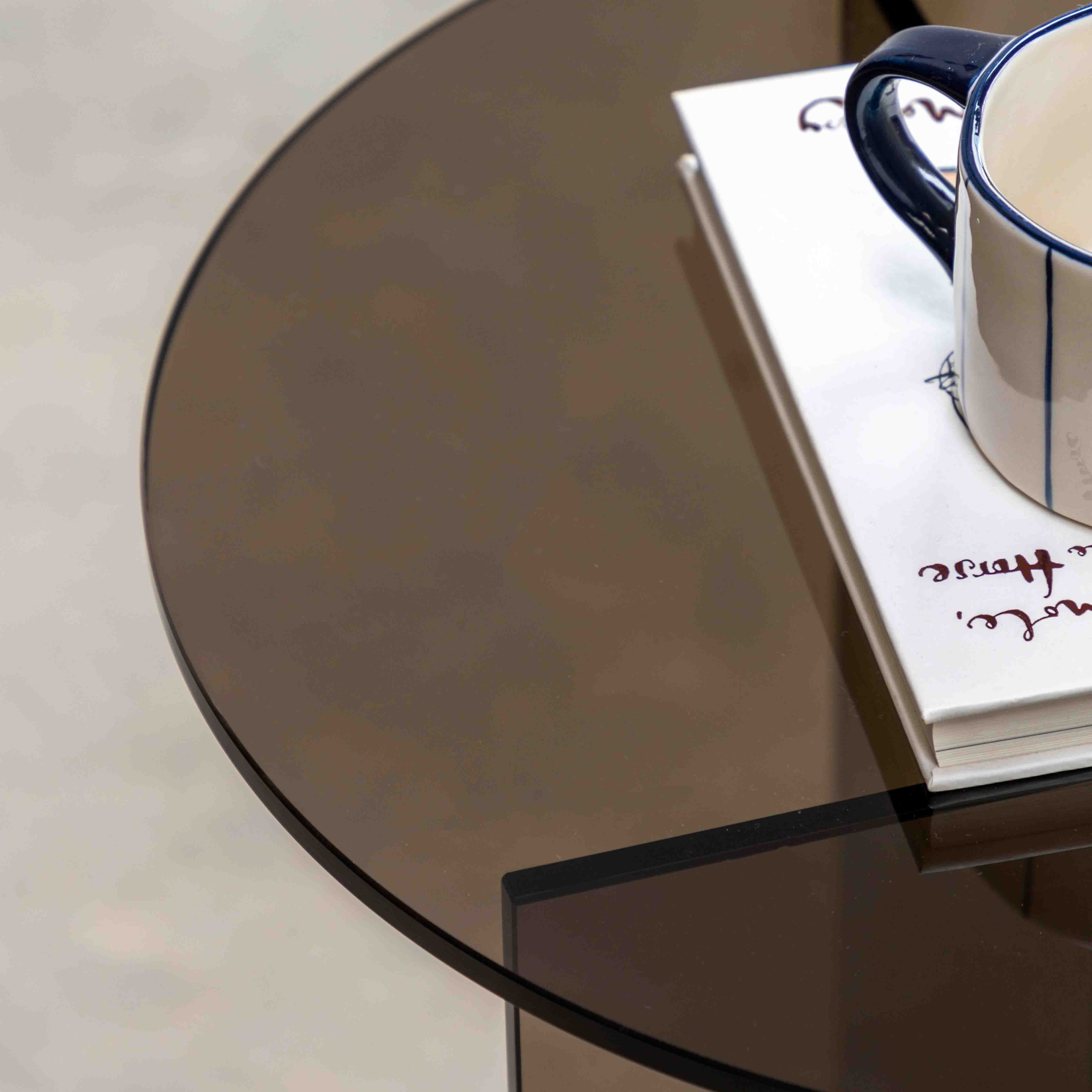 Parioli Glass Side Table Charcoal - Image 3