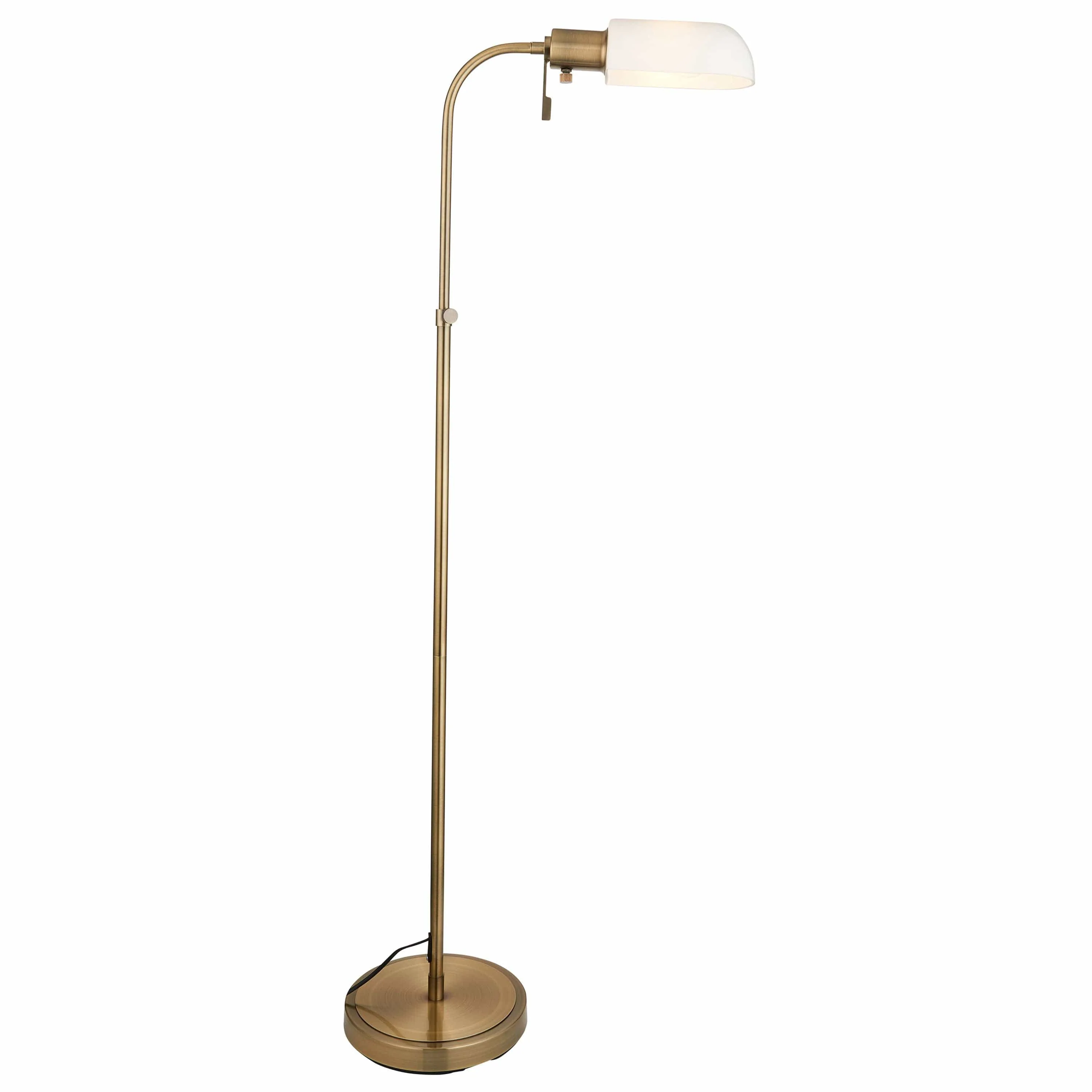 Pharm 1 Floor Antique Brass Opal Glass - Image 2