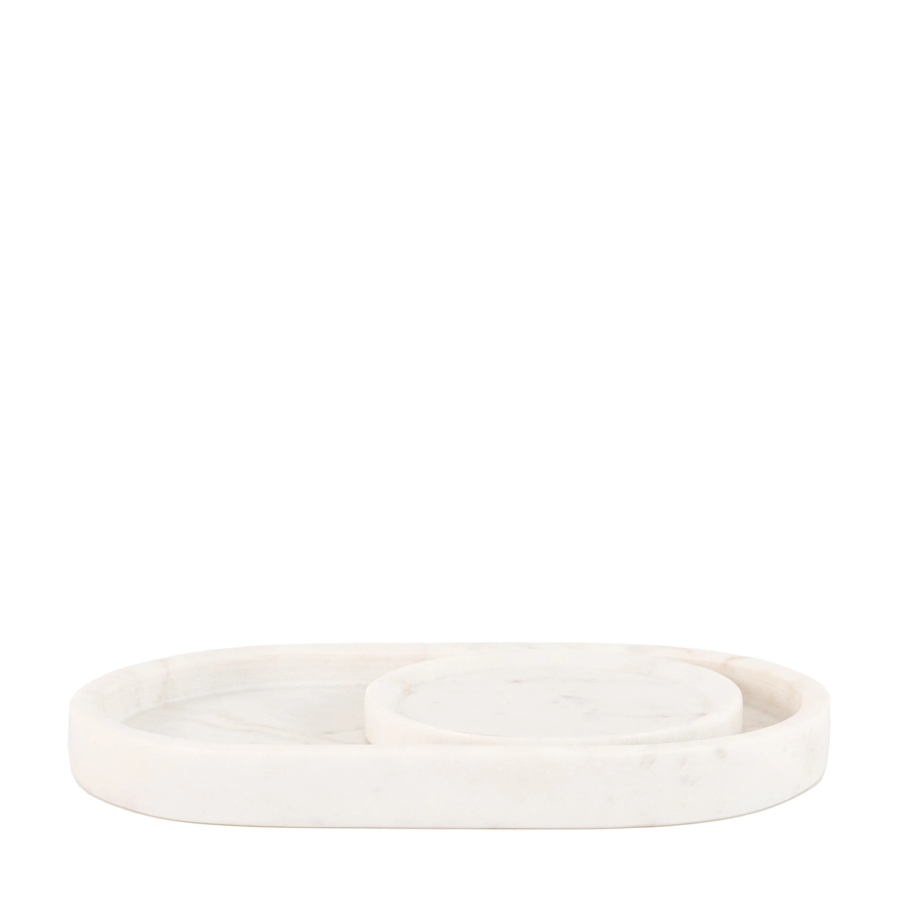 Piedra Marble Trinket Tray White Set of 2 - Image 2